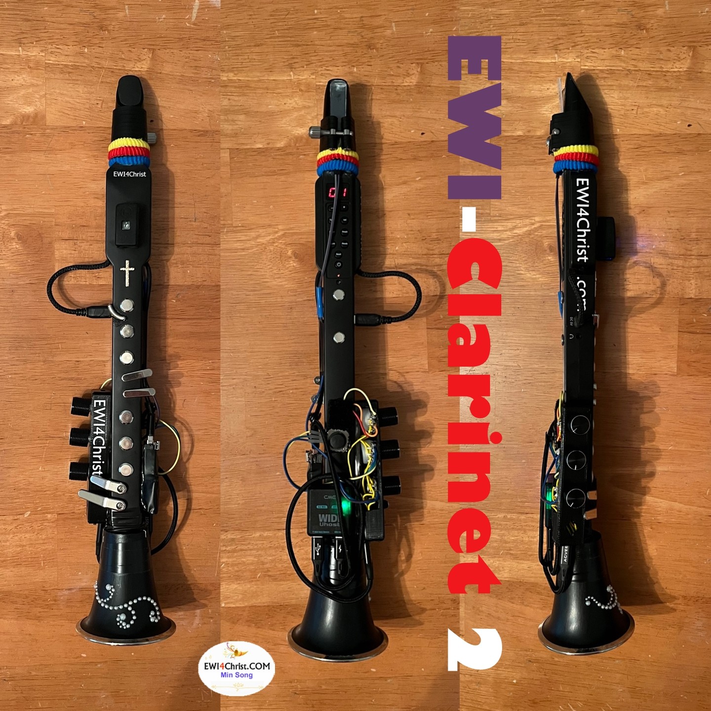 EWI-Clarinet version 2 : transformed a cheap MIDI EWI into a higher level of wind midi controller by adding a WX5 style mouthpiece, a pitchbend joystick, a motion sensor(Hot hand wireless controller). The MIDI EWI has significant bluetooth midi latency. It is overcome by using a CME WIDI (2 WIDI devices installed ). I kept the built-in speaker inside the bell. also changed the pinkie keys into EWI style ones and added a flat key for left index finger.
#ewi #windcontroller