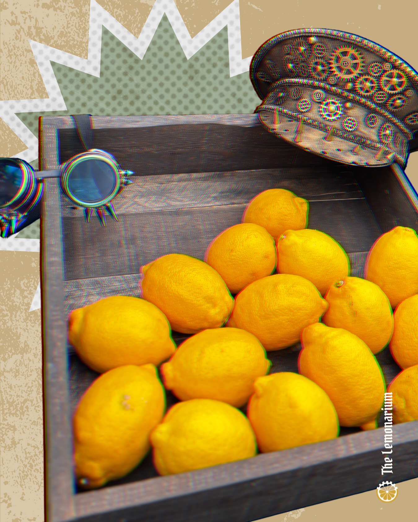 A curious mind and a crate of citrus! 🎩🍋