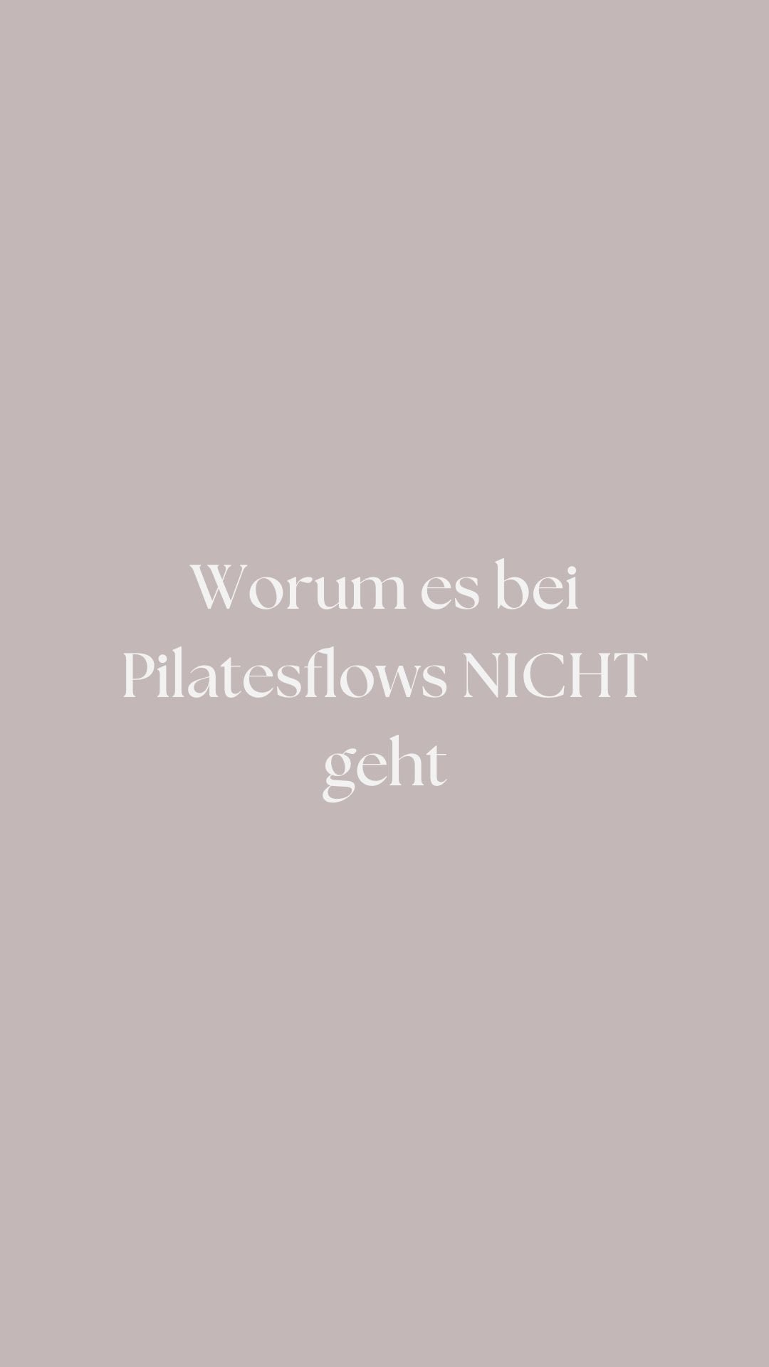 Darum geht es bei Pilatesflows definitiv nicht 🙅🏻♀️
Möglichst viele Wiederholungen von einer Übung ausführen
schnell fertig werden
schweissgebadet aus der Stunde gehen 🥵
3 Tage danach keine Treppen steigen zu können
um einen Flachen Bauch
schön aussehen
möglichst komplexe Übungen ausführen
Gewicht verlieren ⬇️