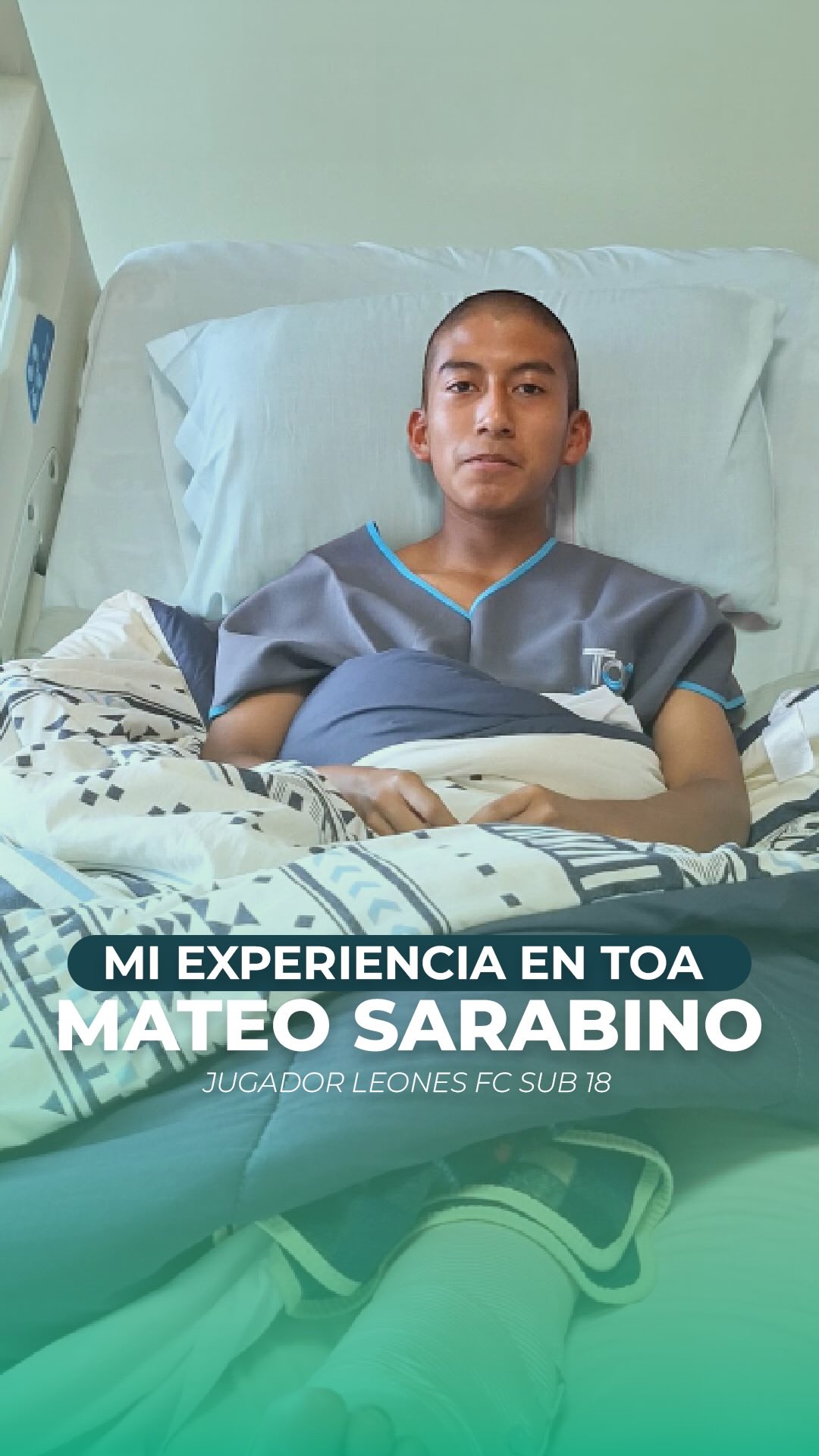 Mateo Sarabino, jugador Sub-18 de Leones FC (@leonesfc_ec), sufrió una ruptura de tibia y peroné y decidió ponerse en manos del Dr. Barriga y el equipo de Clínica TOA.
Hoy comparte su testimonio y recomienda a quienes necesiten tratamiento confiar en profesionales que acompañen cada paso del proceso.
Tu recuperación también puede empezar aquí. 💪
Agenda tu cita en línea:
https://www.clinicatoa.com/
☎️ 02 247 3002 | 📞 098 454 5467