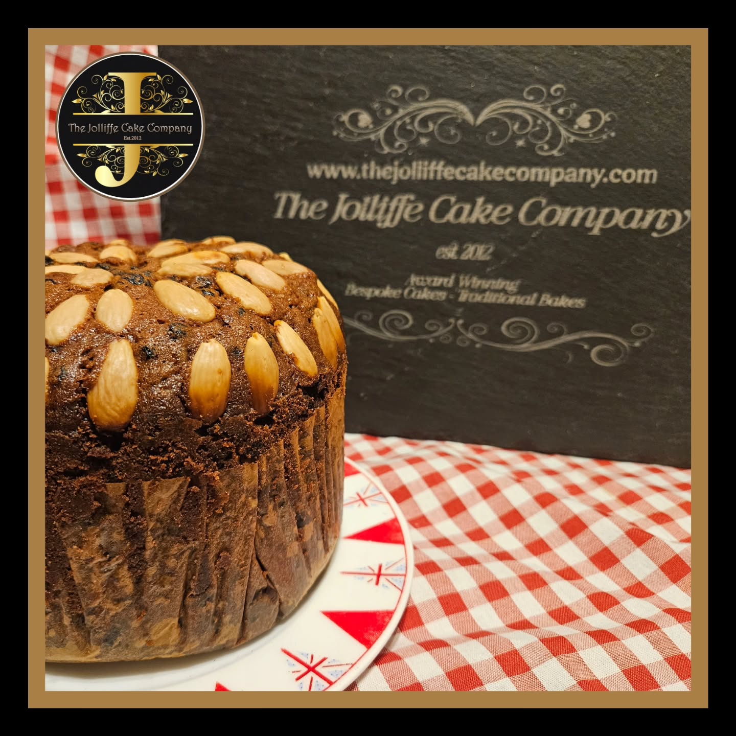 One of our freshly made 6ins Dundee cake, despatched last week. Approx 1800g . Wrapped and wax sealed & Box. These can be posted anywhere in the UK or Collected. #thejolliffecakecompany #dundeecake #orderonline #bakesbypost #ukberkshire