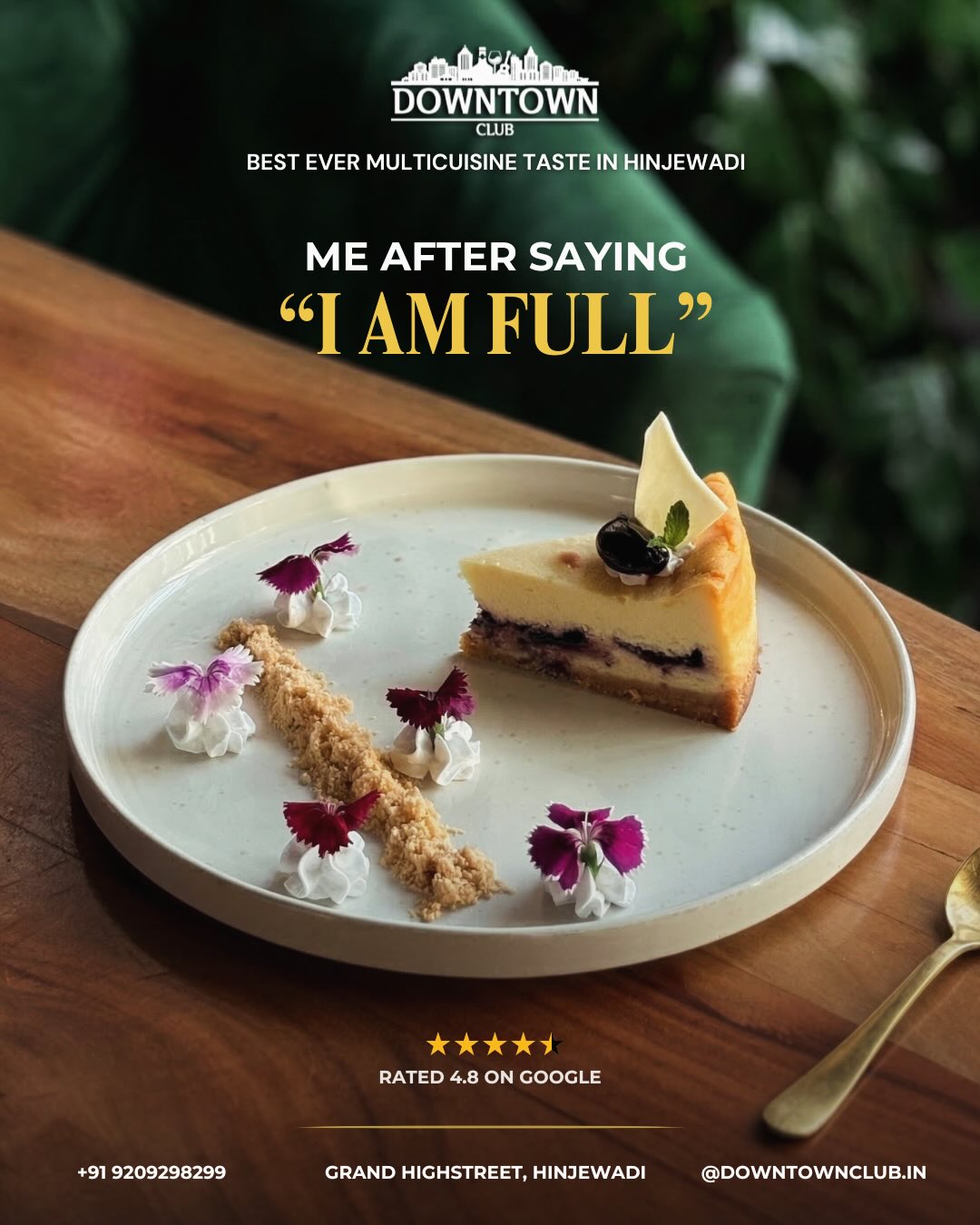 Everyone: “I’m full.”
Also everyone after seeing the dessert menu: “One dessert won’t hurt.” 🍰
If you haven’t tried desserts at Downtown, you’re seriously missing out. ✨
Come for dinner.
Stay for dessert.
📍 Grand Highstreet Mall, Hinjewadi
#DowntownClub #HinjewadiNights #DessertAfterDinner