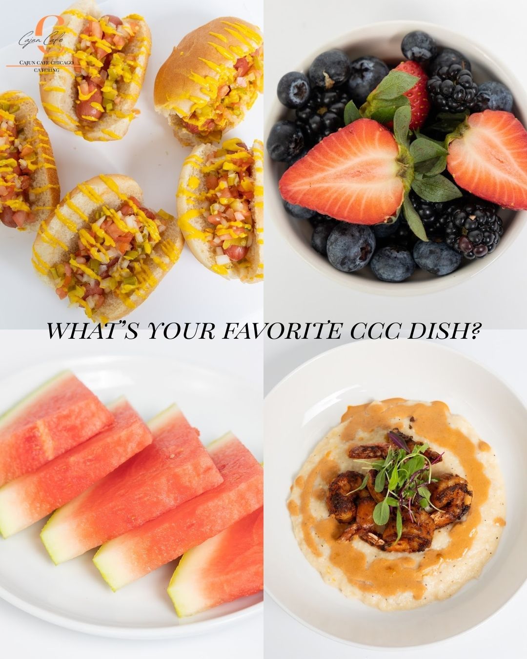 What’s your favorite CCC dish?
Is it our CCC breakfast, small bites, shrimp and grits, bayou glazed salmon, or something else?
Drop a comment and let us know.
#CajunCafeChicago
#Chicago
#Catering
#BlackOwned
#WomanOwned
#SmallBusiness
#ChicagoCatering
#ChicagoChef
#EaterChicago
#ChicagoFood
#f52grams
#ChicagoMag
#ChicagoFoodMag
#TodayInChicago
#ChicagoGourmet