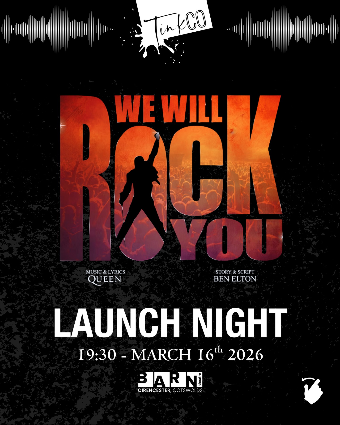 Are you ready to rock? 🎸⚡
Next Monday we launch our next production… WE WILL ROCK YOU👑🎤
Come along to our launch night to hear all about the show and find out how you can be part of the next TinkCo production.
🗓️ Monday 16th March
🕰️ 7:30pm
📍 Ingleside House Pavilion
This one will be one to remember🤘
#TinkCo #WWRY #WeWillRockYou #MusicalTheatre #CommunityTheatre
