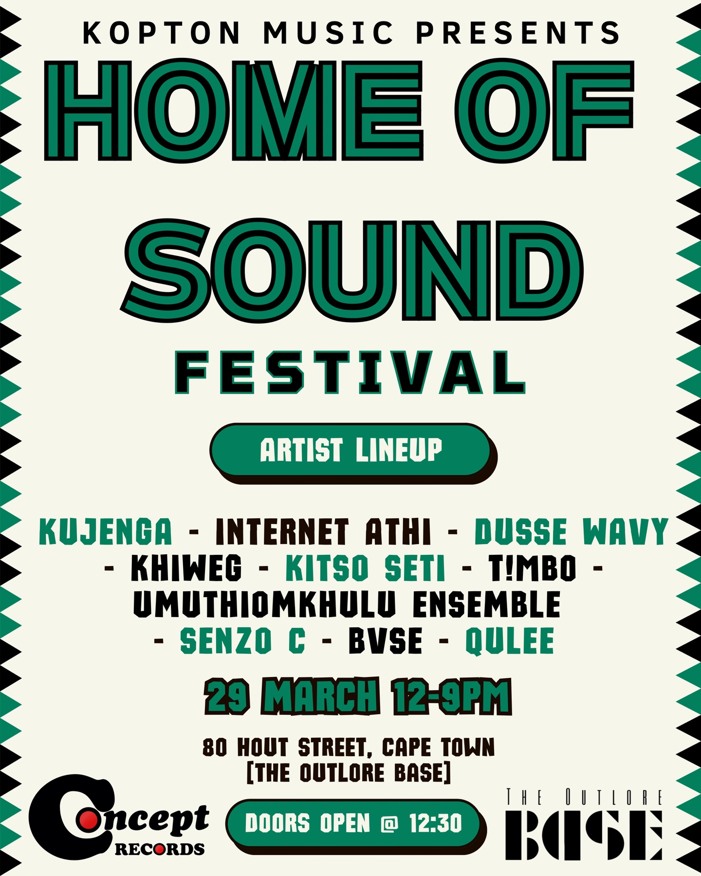 It’s official!🇿🇦🎫We’re 19 days away from the big day and this is our official lineup for the night. 🔥Early bird and Phase 1 is sold out and now we’re 50% sold on general tickets! 🏆Get your tickets with the link in our bio or Quicket for R450. Specific times will be confirmed the week before! Tell a friend and let us know in the comments if we’ll see you there!
#homeofsoundfestival #koptonmusic #capetownjazz #whatsonincapetown #capetown