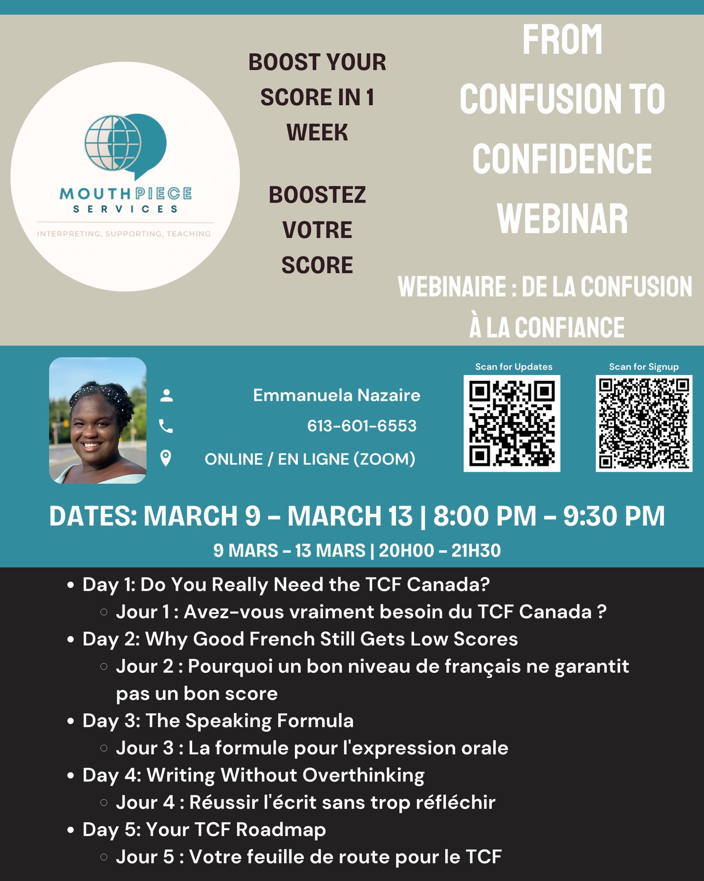 🚨 Happening Tonight — Free TCF Canada Webinar
Preparing for the TCF Canada exam but not sure how to approach it? Join our free webinar tonight and learn how to pass the TCF with the right structure, strategy, and confidence.
In this session we’ll cover:
• How the TCF Canada test is structured
• Key strategies to improve your French exam performance
• Common mistakes candidates make
• Practical tips to help you prepare effectively
Whether you’re taking the TCF for immigration, permanent residency, or academic purposes, this session will give you a clear starting point.
🎟 Register now through the link in our bio
Limited time — don’t miss it.