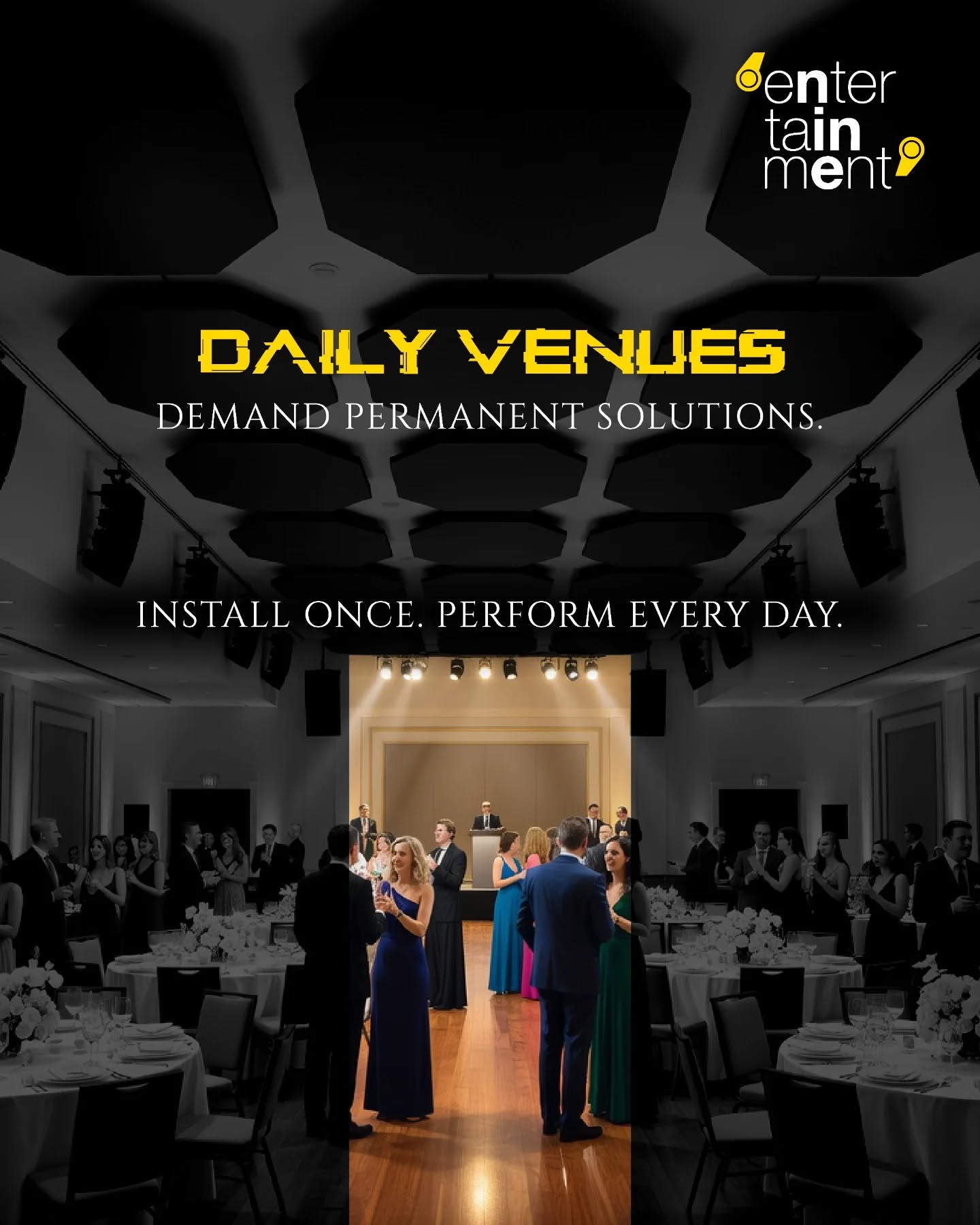 Temporary systems create temporary consistency. Permanent infrastructure defines acoustic clarity, brand atmosphere and operational reliability.
Schedule a site assessment with our team - +91 99009 00433
#entertainmentnine #eventstyling #eventspace #corporatelife #venue