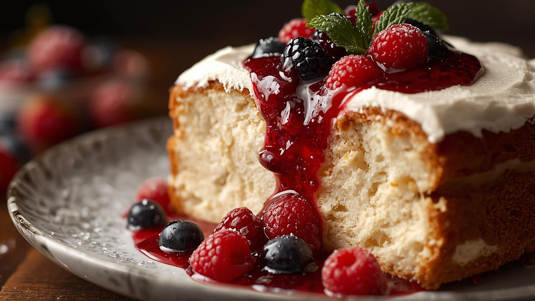 Springtime on a Plate 🌸 Light, airy angel food cake with a bright seasonal berry compote — the perfect spring dessert to share. Full recipe and pro tips at EaseCake.shop Link in Bio #SpringBaking #AngelFoodCake #BerryCompote #BakersOfInstagram #DessertRecipe
