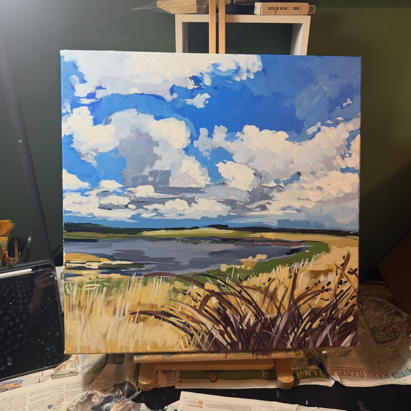 A bright Hollesley Nature Reserve, before the rain came!
Swipe to see my process! 🎨
#suffolk #hollesley #landscapepaintings #landscapepainter #suffolkcoast