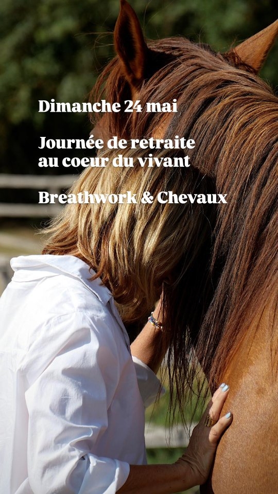 RDV Exceptionnel Dimanche 24 mai à Sarran !
Une journée de retraite pour te sentir vivant.e
Une journée pour écouter ton coeur
Une journée pour exister au coeur du printemps
Dans ce live @patricia.lasserretorrijos te partage la puissance du travail sensible avec les chevaux et je te raconte comment la respiration breathwork nous permet d'entrer en lien avec eux ✨
Ecris nous pour avoir plus d'information !!!