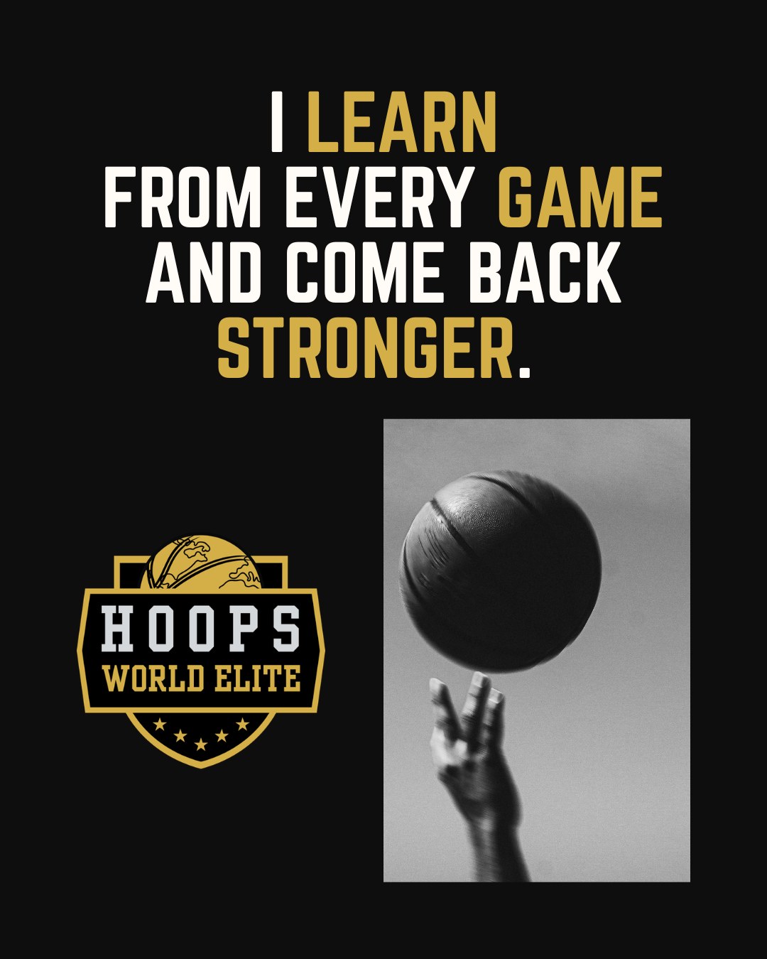 🏀 Day 10 | Positive Basketball Affirmation | Hoops World Elite x Hoppy the Hooper
“I learn from every game and come back stronger.”
Every game is a teacher.
Wins build confidence. Losses build character. Mistakes build growth.
Great players don’t dwell on the result — they study it. They ask:
What did I do well? What can I improve? What will I do better next time?
Growth happens when you turn experience into effort.
“Every game makes me better. Every challenge makes me stronger.”
STRIVE Focus: Relentless + Vision + Excellence
Relentless effort means always improving. Vision means seeing lessons in every moment. Excellence comes from learning and applying those lessons.
🐰 Hoppy’s Tip: Mentally strong players treat every game like feedback. The fastest way to grow is to learn quickly and come back hungry for the next opportunity.
💭 Say it after every game:
“I learn from every game and come back stronger.”
#HoopsWorldElite #STRIVE #HoppyTheHooper #MindsetMatters #LearnAndGrow #BasketballMindset #StrongerEveryGame #PlayerDevelopment