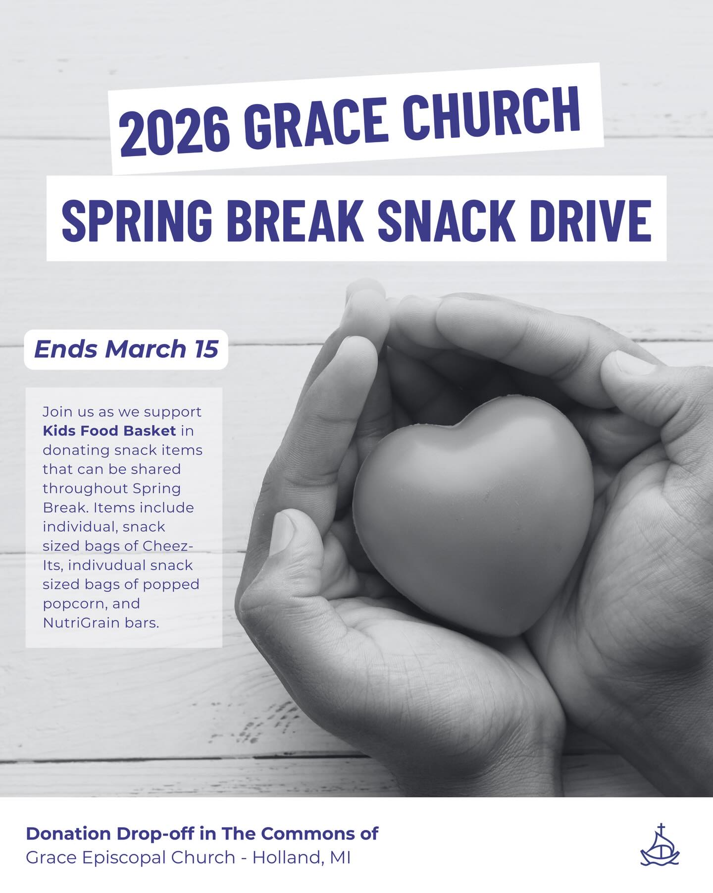 Our Spring Break Snack Drive for @kidsfoodbasket ends this Sunday, March 15. Thank you to everyone who has already helped make this collection possible; your generosity matters! 💜
@kidsfoodbasket
@graceepiscopalholland
@greatlakesepiscopal
@theepiscopalchurch