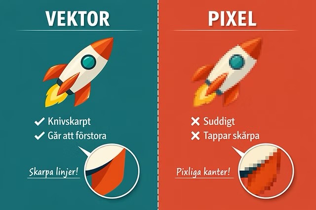 “Vi sparade den som EPS.”
En klassiker vi hör ganska ofta 😇
Men tyvärr… en pixelbild blir inte vektor bara för att filändelsen ändras.
Skillnaden märks först när något ska tryckas.
På skärmen kan det se helt okej ut, men i tryck syns varje liten detalj.
✔ Vektor = knivskarpt i alla storlekar
✖ Pixel = kan bli suddigt när det förstoras
Och i tryck är det just detaljerna som gör skillnaden. 🙌
#tryckeri #grafiskproduktion #logotyp #trycksaker #design