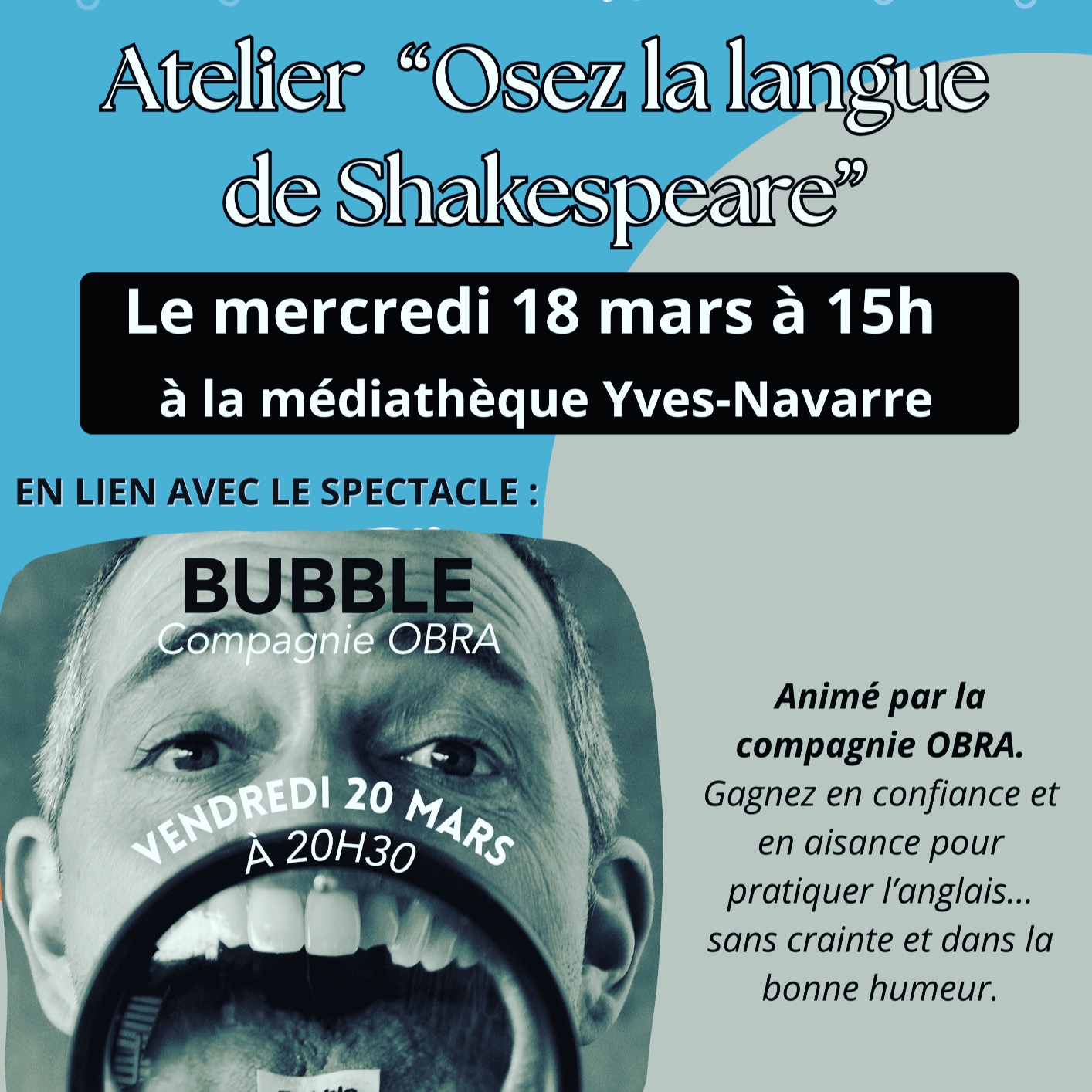 Atelier avec Oliviero à la médiathèque de Condom, mercredi 18 mars. Gratuit - Durée : 2h - Réservation au 05 62 28 47 21.