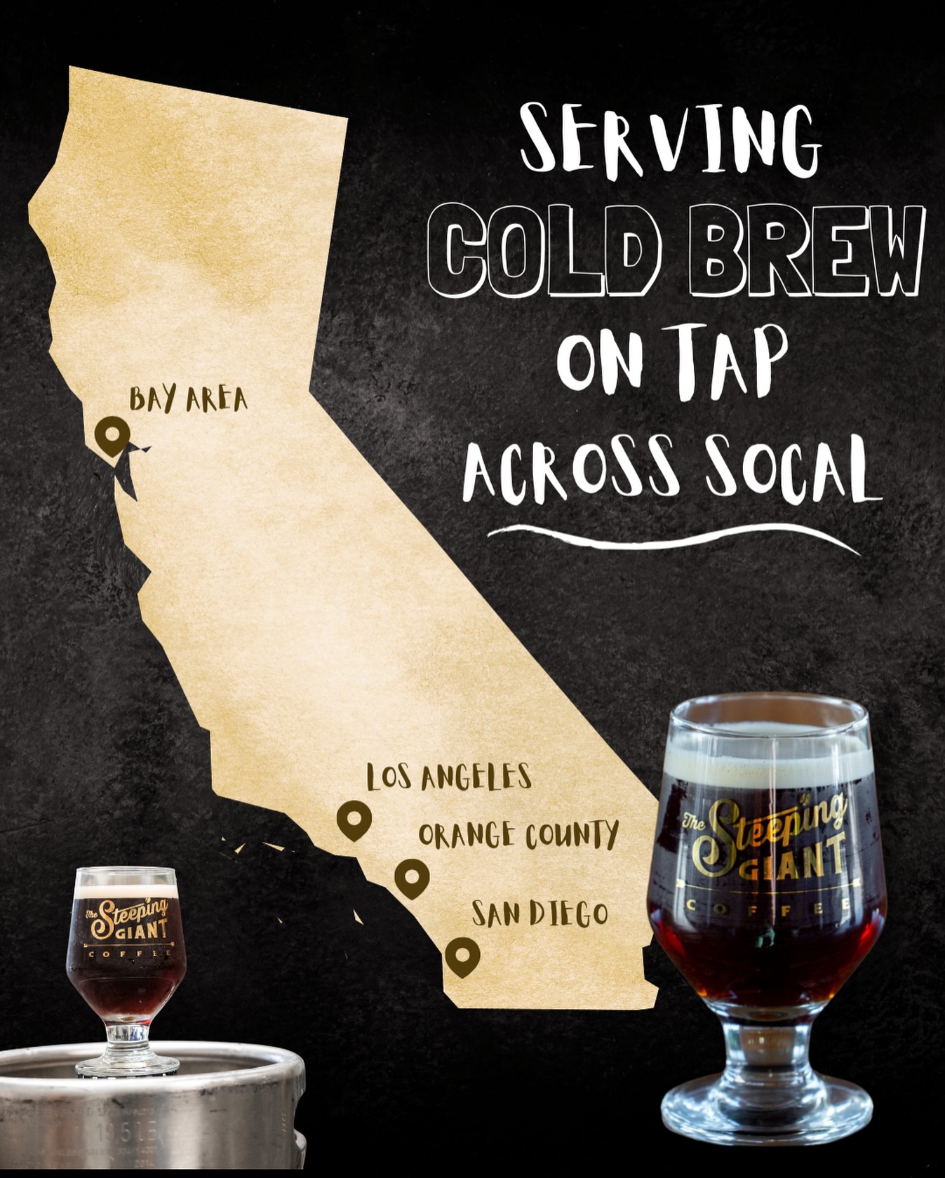 What started in Vista is now pouring across California.
We’re delivering nitro cold brew on tap to offices and cafés in:
• San Diego
• Orange County
• Los Angeles
• Bay Area
If you want better coffee at work, we’re only a call away. 😎
#coldbrew #coffeelover #officecoffee #coffeedelivery #steepinggiant