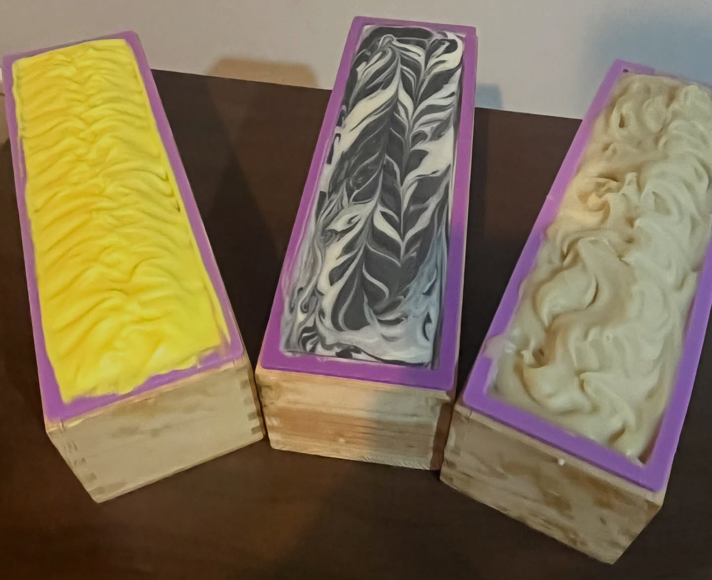 Fresh soap day. And these turned out beautiful.
Coming soon (left to right):
🍋 Lemon Verbena – bright, fresh, and uplifting
🖤HIM – bold, clean, and classic
🤎Cocoa Cashmere – warm, soft, and comforting
Handcrafted cold process bars made with nourishing plant oils and butters for a rich, creamy cleanse that leaves skin feeling soft.
These bars are now curing and will be ready in 6 weeks.
✨ Pre-orders are open if you want first pick when they’re ready.
Which one would you grab? 👀