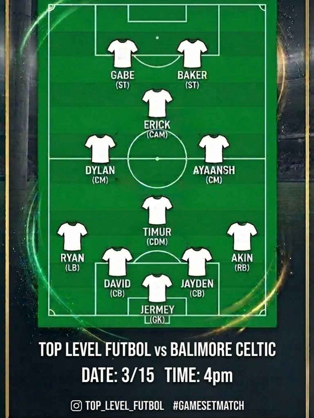 Our starting Lineup for this weekend