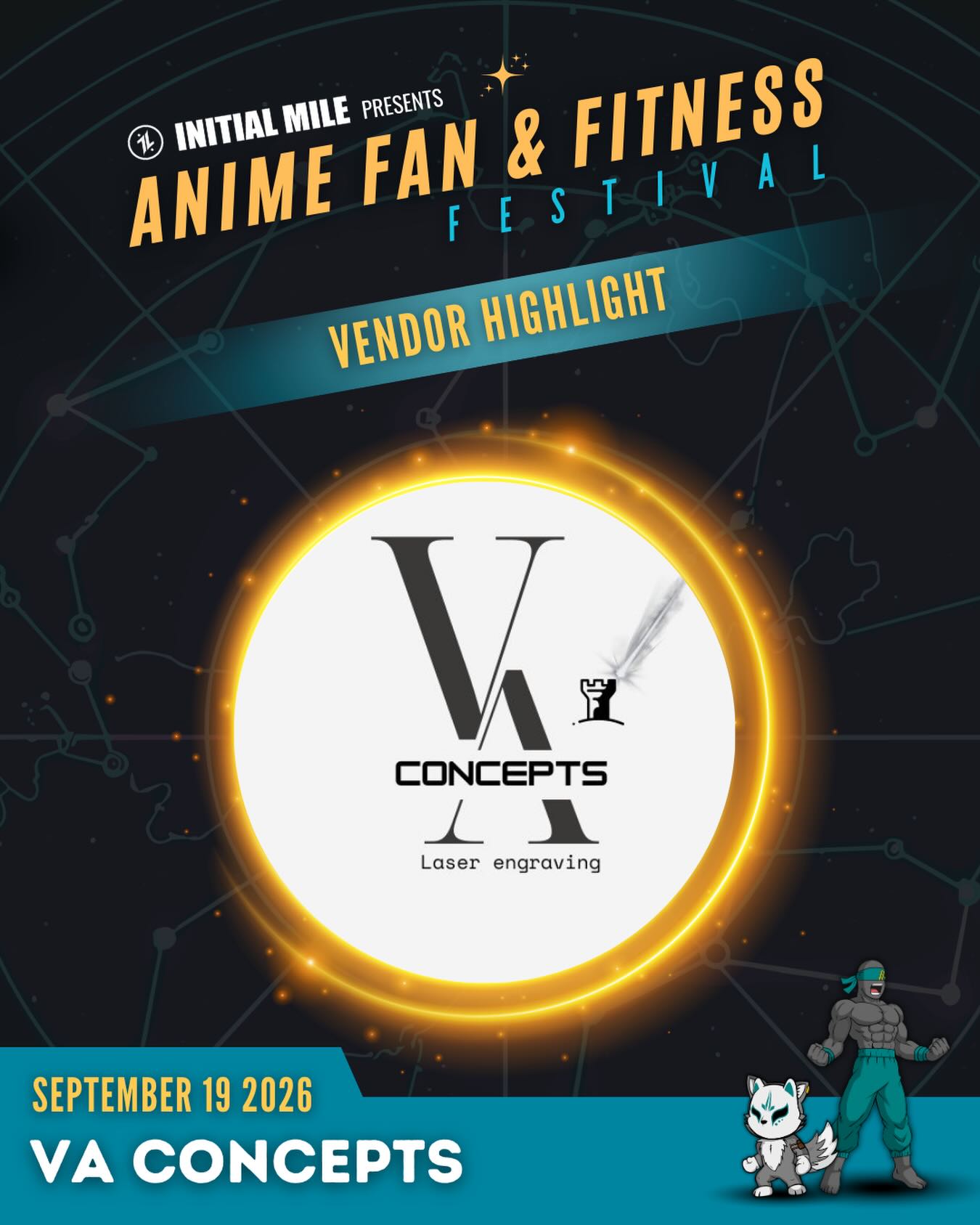 Welcoming back laser engraving @vaconcepts_ Check out all their products from laser engraved tumblers, dog tags, necklaces, card holders and more at our second annual Anime Fan and Fitness Festival at Christmas Hill Park in Gilroy, CA on Saturday September 19, 2026. #animefanandfitnessfestival #initialmile #animefestival #fitnessfestival #bayareaevents