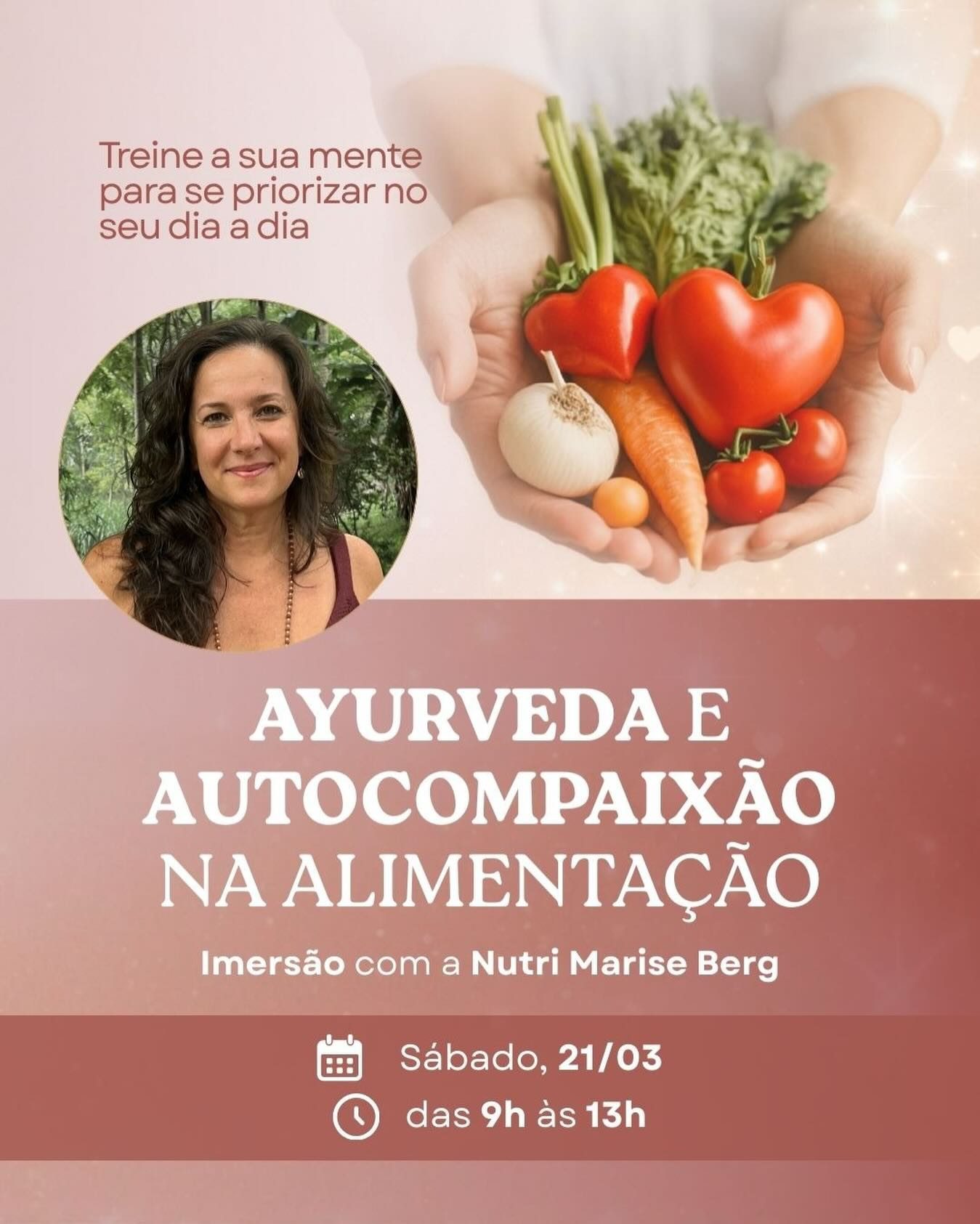 Como regular a mente para conseguir se priorizar na prática? 🧠🌿
Com apoio do Ayurveda, do mindfulness e da autocompaixão, vamos explorar caminhos para sair da intenção e transformar boas ideias em hábitos possíveis no dia a dia. ✨
Um encontro para compreender o que bloqueia o autocuidado e aprender estratégias para sustentar mudanças com mais constância.
No consultório, como nutricionista, observo algo muito comum:
muitas pessoas até sabem o que precisam fazer, mas acabam procrastinando o próprio cuidado.
Adiam o começo.
Adiam o planejamento.
Adiam o momento de se priorizar. ⏳
E esse adiamento quase sempre vem acompanhado de autocrítica, culpa, vergonha — e fadiga.
Quando a mente entra nesse modo de cobrança constante, o corpo entra em estresse.
E estresse causa inflamação, prejudica o discernimento e dificulta sustentar escolhas mais sábias.
Por isso essa imersão não é sobre mais regras alimentares.
É sobre organizar a mente para se permitir ser protagonista do próprio autocuidado. 🌱
⚠️ Porque a inércia tem um preço.
Cada vez que você se deixa para depois, a sua energia, bem-estar e saúde também ficam para depois.
Se este tema faz sentido para você, venha aprofundar esse caminho comigo.
📅 Sábado, 21/3 — ao vivo e online.
🌿 As informações estão no link do evento.
#autocuidado #ayurveda #nutriçãoconsciente #comeremocional #autocompaixao