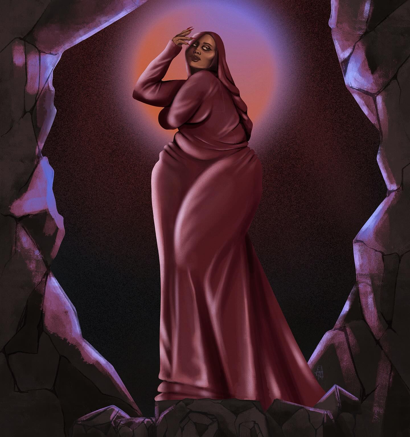 Dark Fantasy inspired illustration of a look from @standing_ground_ SPRING 2025 🖤