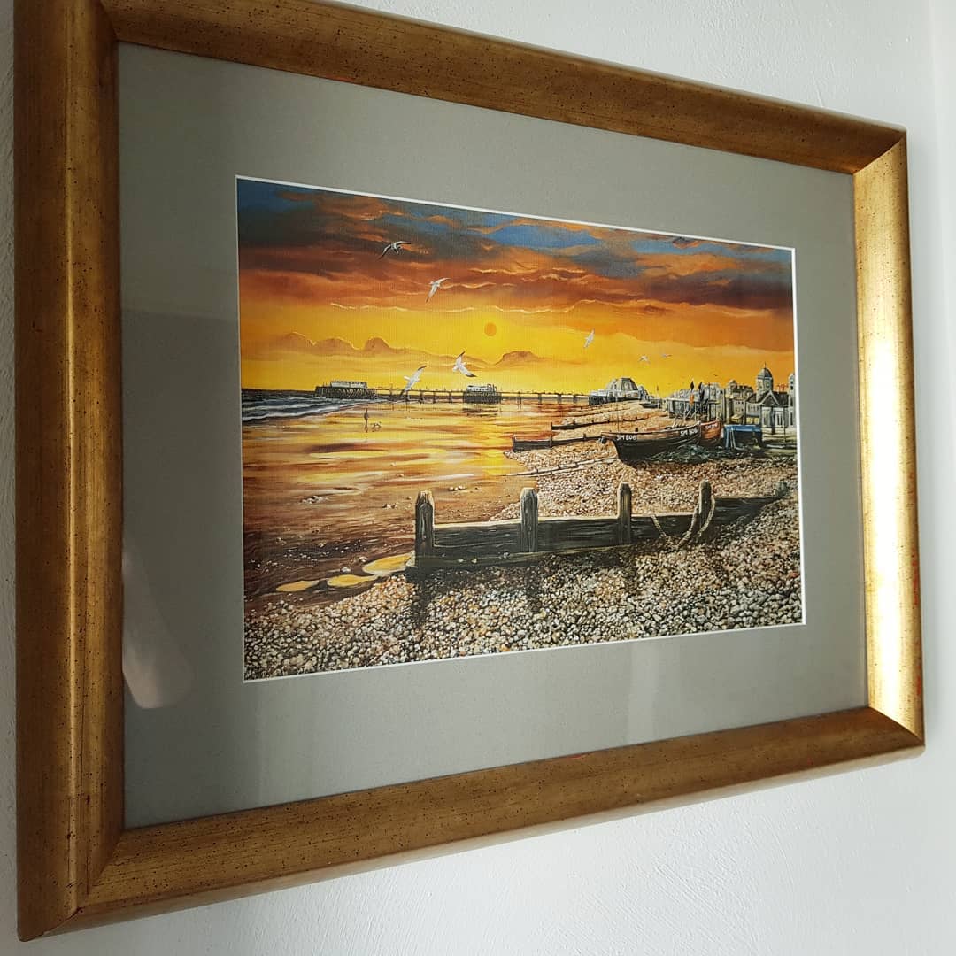 Luscious landscapes brought to life - working on getting light and depth into each piece #pictureframing #lovewhatyoudodowhatyoulove #craftersofinstagram #worthing #artwork