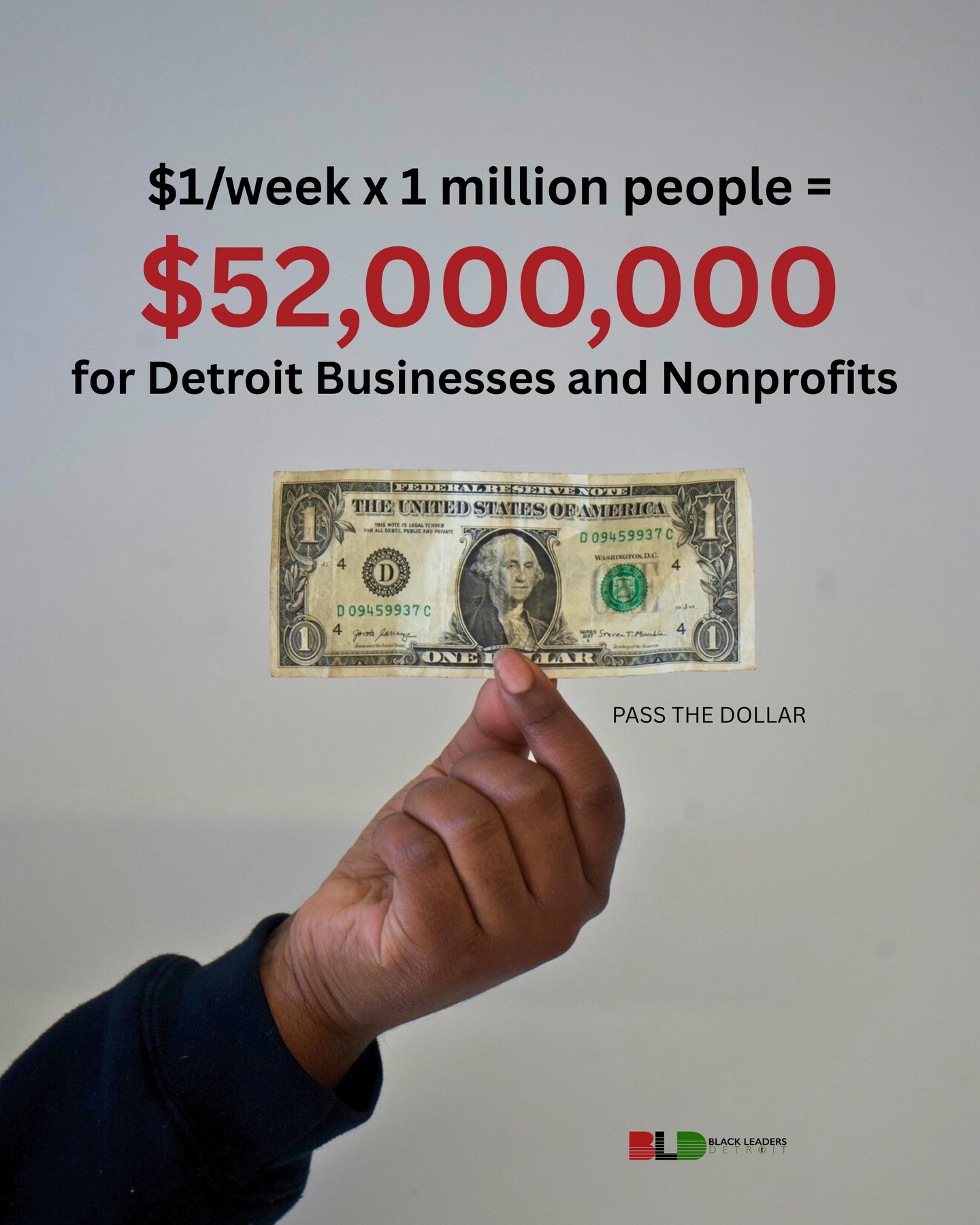 Black Leaders Detroit invests directly in Detroit’s entrepreneurs, nonprofits, and ideas.
Since 2019, our community has helped deploy $6.5M+ in loans and grants to more than 800 businesses and nonprofit organizations across across the city (as of March 2026).
Now imagine this:
1,000,000 people giving $1/week.
That’s $52 million a year invested into Detroit.
This dollar represents what’s possible.
Share it if you believe Detroit should invest in itself.
Hit the link in the bio to join the movement today.
#blackleadersdetroit #detroit #nonprofit #michigan #onedollar