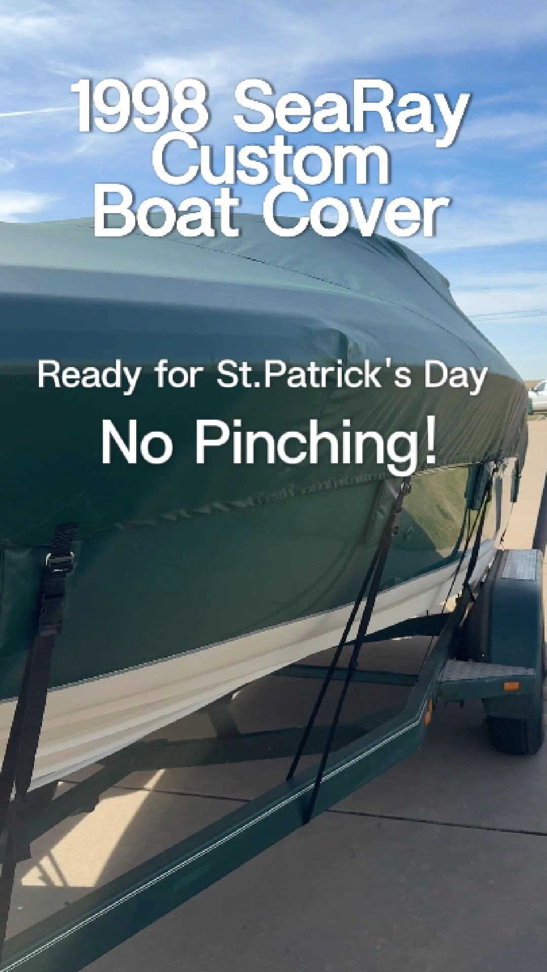 🍀 St. Patrick’s Day is tomorrow… and this SeaRay is already wearing green.
This 1998 SeaRay 190 just got fitted with a custom Forest Green Aqualon Edge boat cover, and it looks like it’s ready for a St. Paddy’s Day road trip.
Tight fit. Clean lines. Built for highway travel.
If this boat heads down the road tomorrow, it might just be cruising from lake to lake… or stopping by a few Irish pubs along the way for a responsible green beer. 🍻
No flapping. No loose fit. Just the protection your boat deserves.
Bring your boat to Boatman Marine Canvas in Oklahoma City and we’ll build a custom cover that’s ready for the road, the weather, and the long haul.
Your boat. Your investment. Covered right.
#BoatmanMarineCanvas #CustomBoatCover #SeaRay190 #AqualonEdge #LakeLife #StPatricksDay #BoatProtection @trivantage