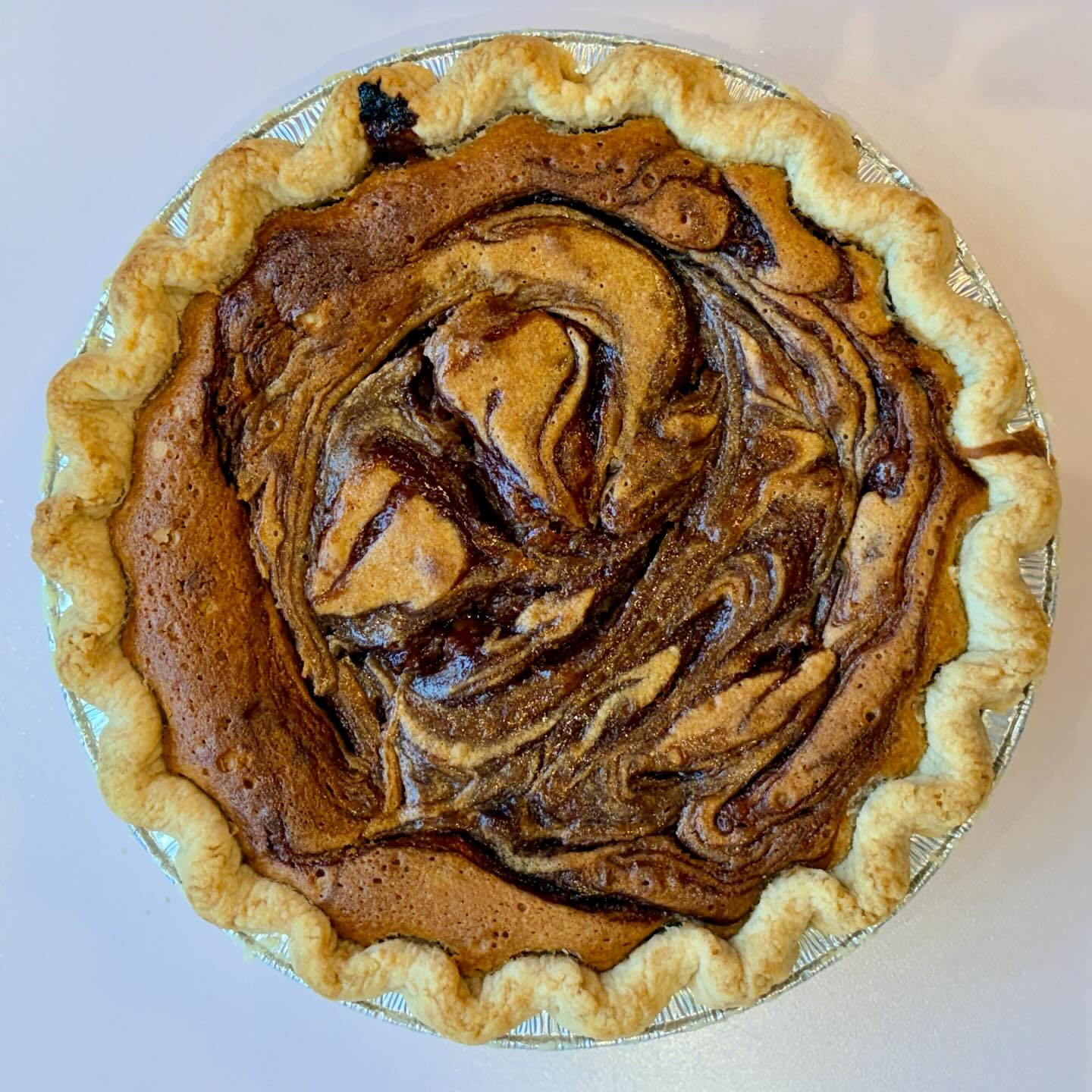 Peanut Butter & Jelly Pie
Peanut butter custard swirled with housemade strawberry jam. Nostalgia never tasted so good!
Available 3/13-3/15 for preorders or walk inโs until sold out