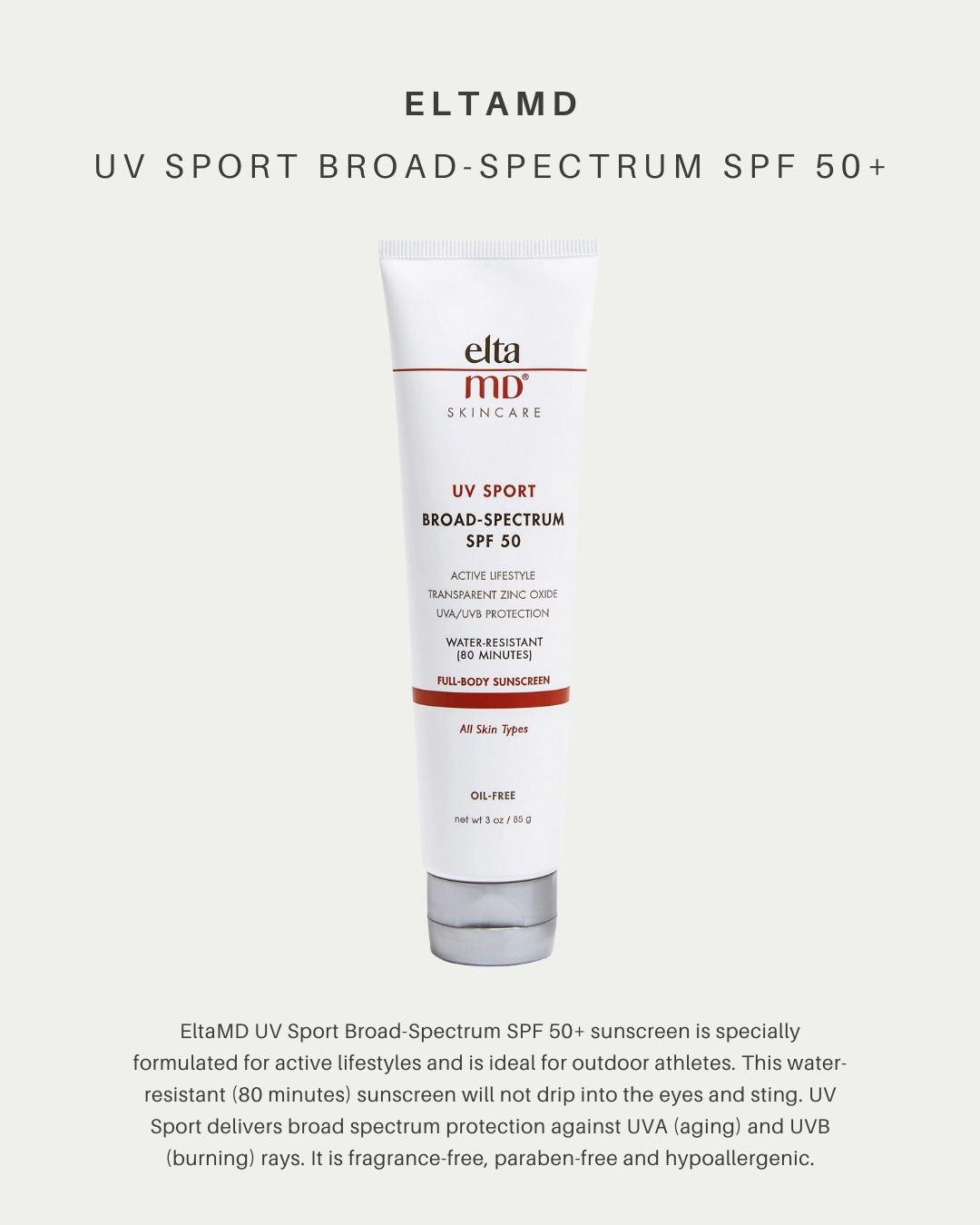 EltaMD UV Sport Broad-Spectrum SPF 50+
Why we love it:
⭐️ Water- and sweat-resistant for active lifestyles
⭐️ Broad-spectrum SPF 50+ protection against UVA/UVB rays
⭐️ Lightweight formula that won’t run or sting eyes
This product is designed to deliver reliable, long-lasting sun protection during outdoor activities and workouts—perfect for Arizona sun. ✨
💫 How to use: Apply generously to all exposed skin 15 minutes before sun exposure. Reapply every 80 minutes, especially after swimming or sweating.
🛍️ Available at ReNew 360
📞 Call: 520-618-0232
➤ Visit: 2732 N. Alvernon Way Tucson, AZ 85712
➤ Visit: www.renew360az.com
#ReNew360 #TucsonArizona #EltaMDUVSport
