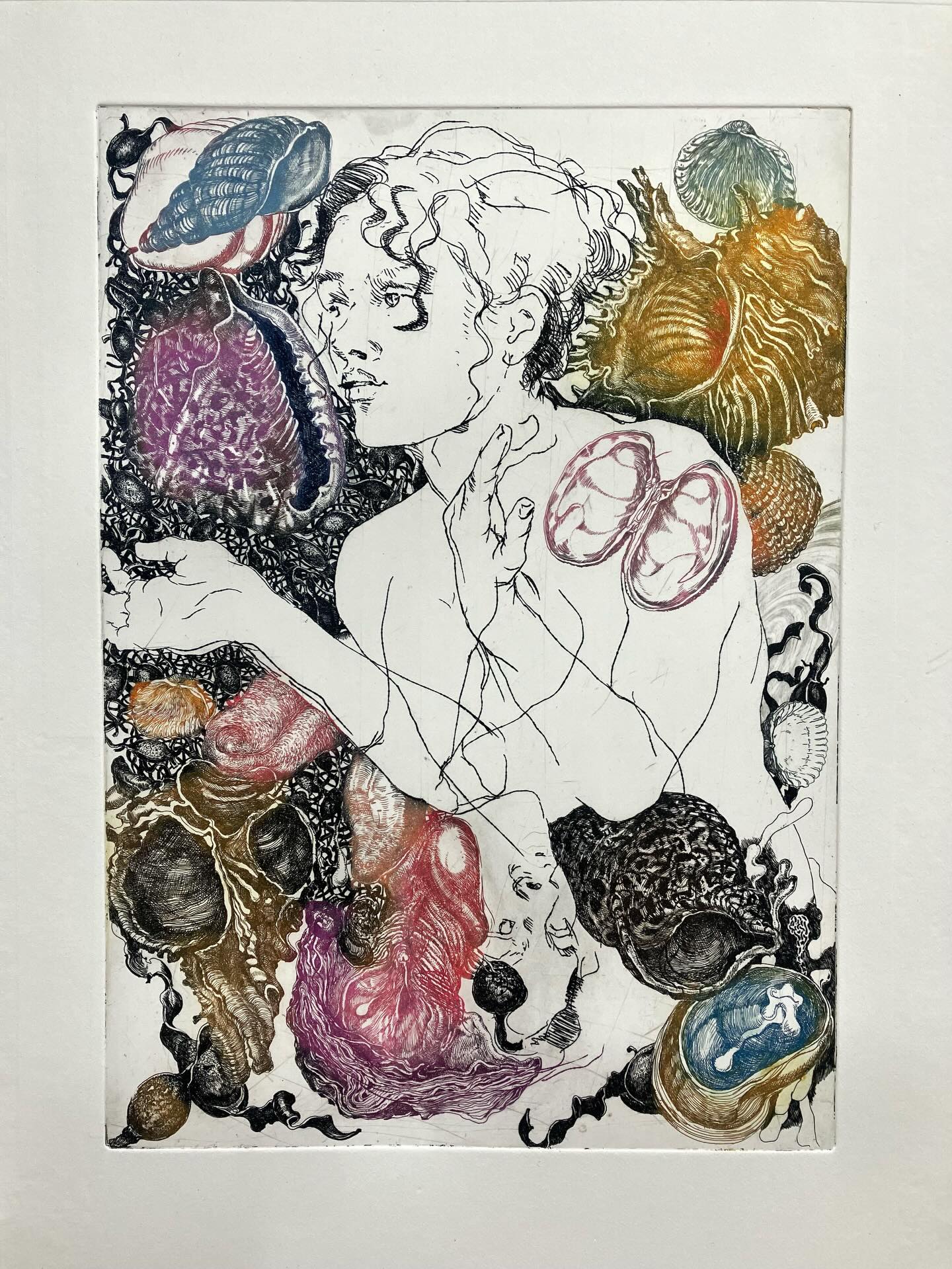 “Et Dieu créa la femme”, ets, 2026. #lifedrawing #printmaking #etching #figuredrawing #botanicalprints