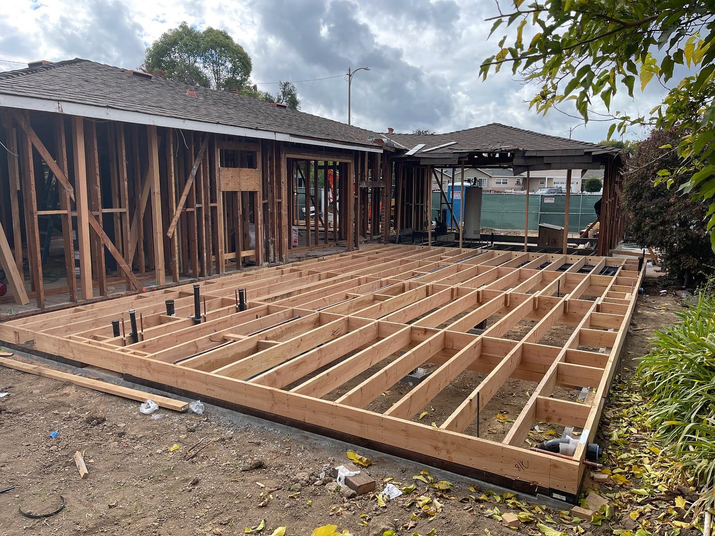 Two sides addition, under floor plumbing, insulation and subfloor.#addition#construction#bayarea#framming#contractor