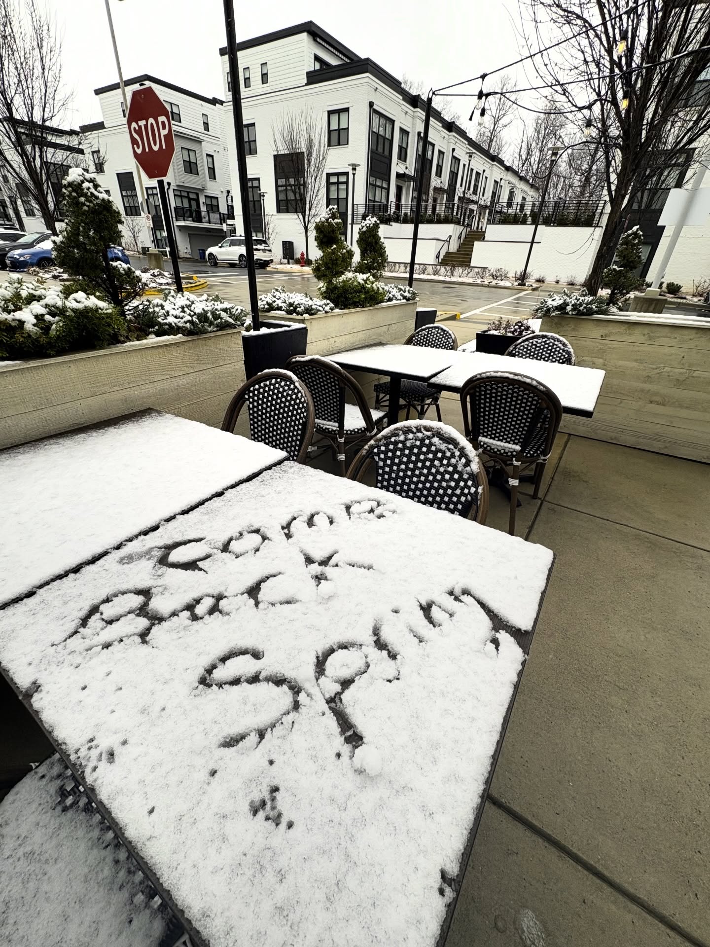 We can’t sit on the patio in this weather 😭😭😭