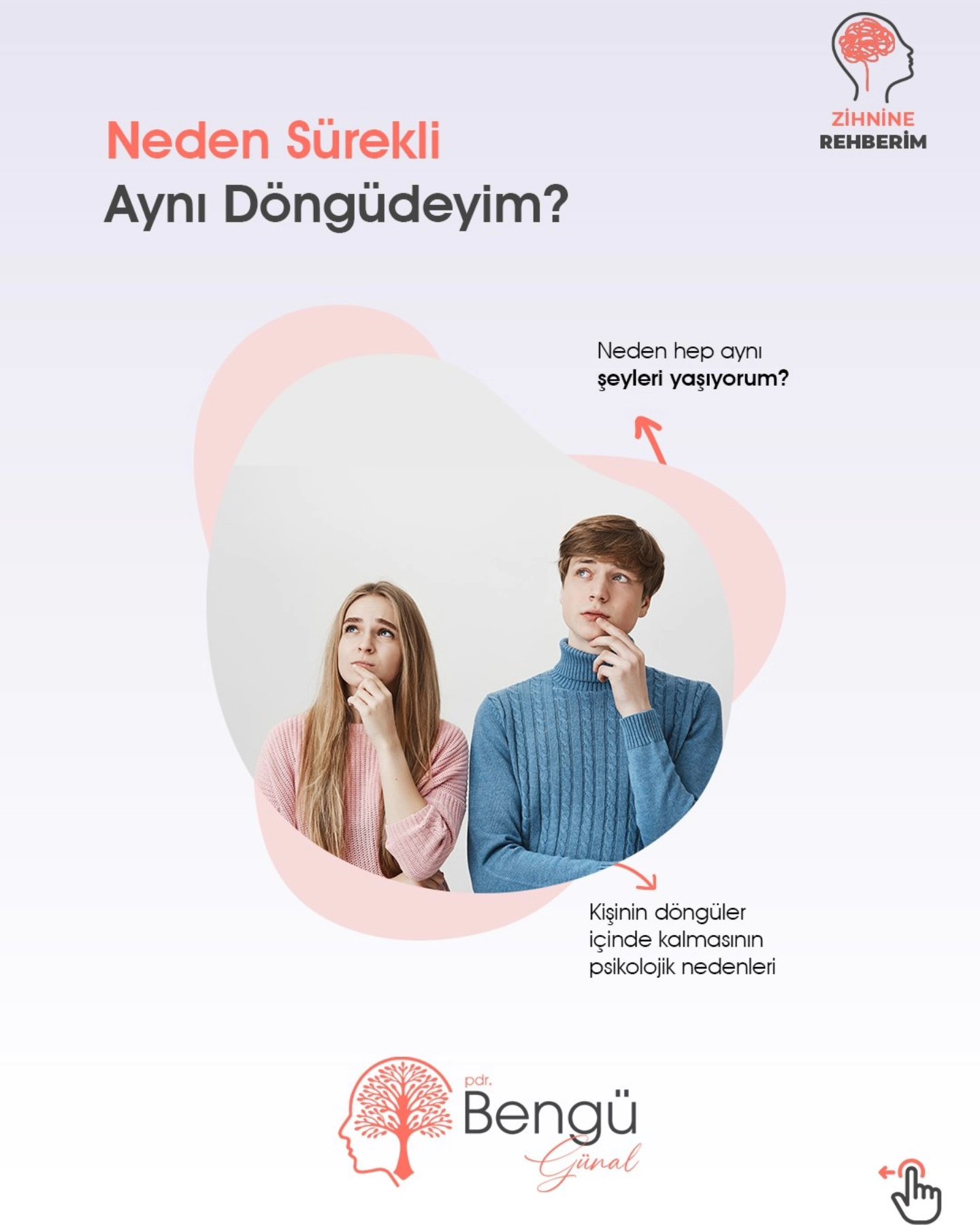 Neden Sürekli Aynı Döngüdeyim?
Bireylerin sürekli tekrar eden duygusal, ilişkisel veya düşünsel döngüler içinde kalmasının psikolojik nedenleri
Hiç "Neden hep aynı şeyleri yaşıyorum?" diye düşündünüz mü?
İlişkiler, kararlar, duygular... Farklı kişiler, aynı senaryolar.
Bu tekrarlar, fark edilmemiş duygusal ihtiyaçların bir işareti olabilir.
🧠 Bilinçaltı kalıpları fark etmek, o döngüden çıkmanın ilk adımıdır.
🎯 Kendini tanı, döngüyü kır, yeni bir senaryoya adım at.
📩 DM’den randevu alabilir, ilk adımı bugün atabilirsin.
#tekrarlayanilişkiler #psikolojikfarkındalık #duygudöngüsü #zihninesaglik #pdrbengügünal #psikolojikdanışmanlık #kendinitanı #ruhsaglığıönemlidir #psikolojikdestek #mentalhealthturkiye #terapidenöğrendiklerim #zihninerehberim