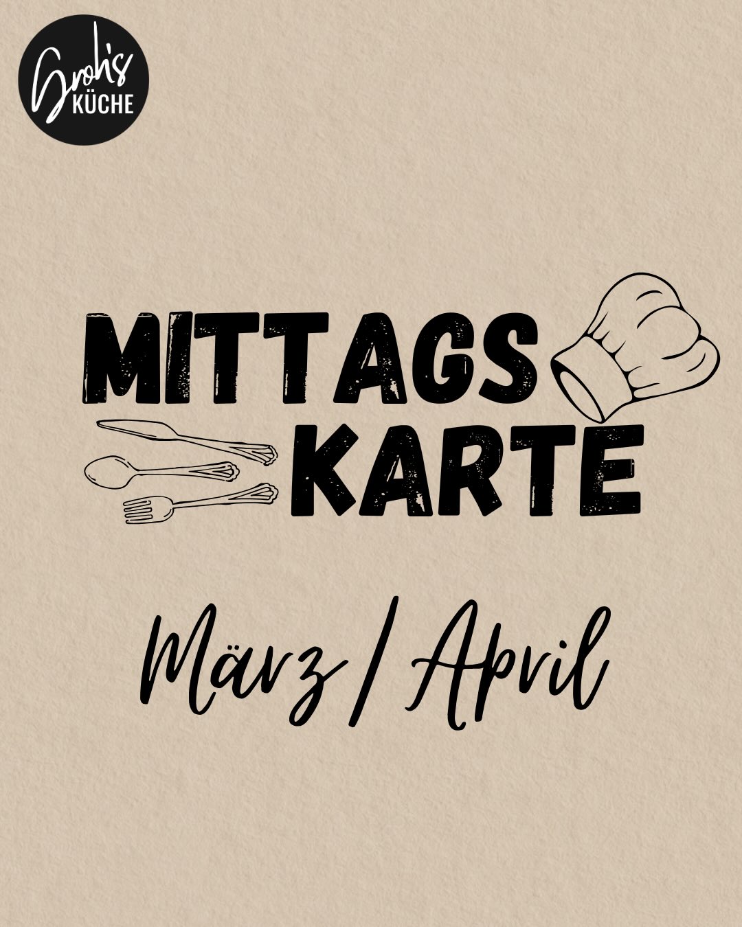 Liebe Leute,
wir sind nun auch wieder mittags für euch da.
Hier ist unsere neue Karte.
Wir sehen uns!