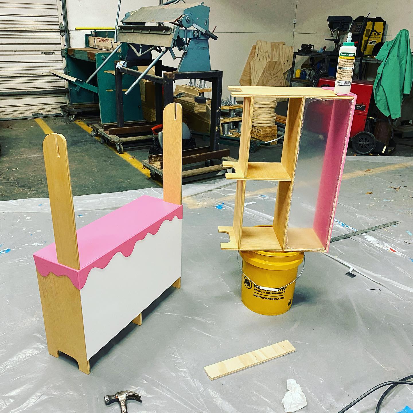 Paint and poly on last night. Whiteboard and window for display case cut and installed. Working on the frosting trim now! @a_crum_r
.
.
#cncmachining #cnc #cncrouter #digitalfabrication #fabrication #design #fabricationlife #designlife #maker #makers #build #craftsman #craft #makersofinstagram #makersgonnamake #makersmovement #zenbotcnc #hapticworkshop