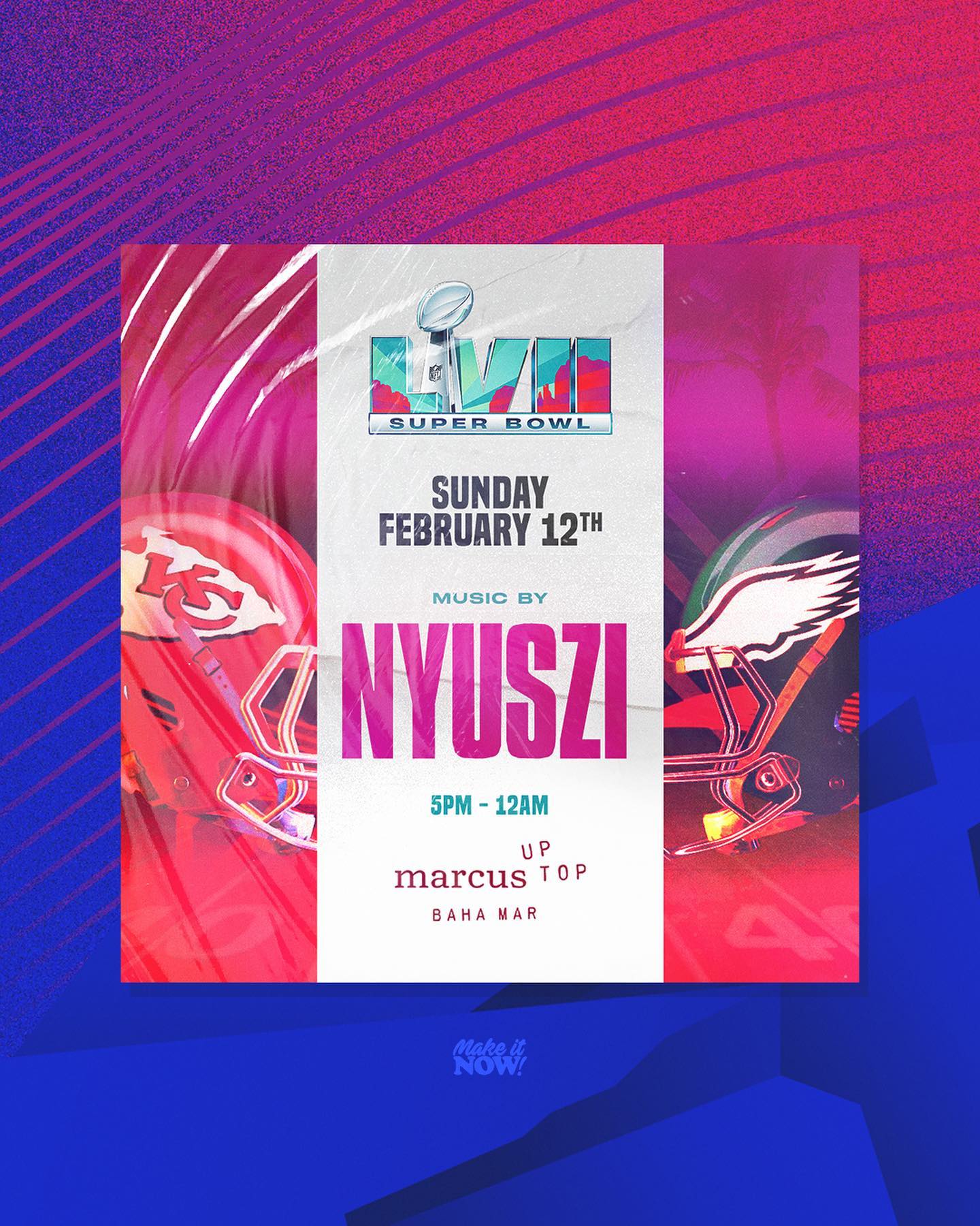 BIG GAME WEEKEND calls for some BIG TIME graphics ‼️🏈
#MakeItNow #Design #GraphicDesign #ContentCreators #SocialMedia #MotionGraphics #Instant #AnimatedFlyers #VisualContent #logo #MotionDesign #VideoFlyers #ContentCreation #DJlife #RealDJing #DesignInspo #MotionFlyers #SocialMediaMarketing