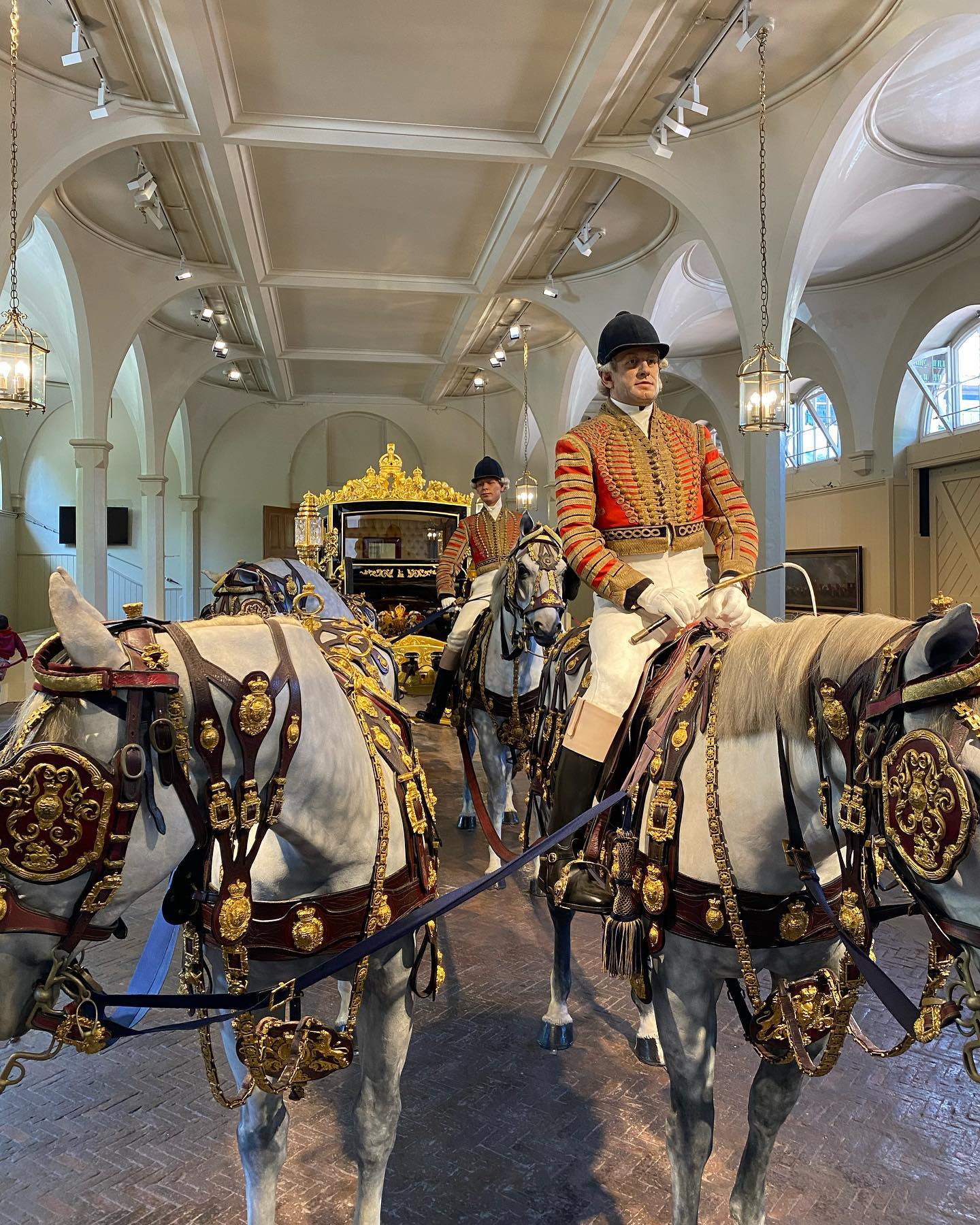 Watch out!
The Royal Mews, located behind Buckingham Palace, houses the horses and carriages that carry the royals around for parades and other state occasions.
I had a nose around on the first day they opened this summer and my favourite coach was hands down this one, the Diamond Jubilee Coach. Made to celebrate her majesty’s last jubilee in 2012 this one is only on display until her next jubilee…which is next week! So hurry if you want to see it up close. Or you could wait to see it in the jubilee parade. If you do spot it you might notice that the occupants look cool and collected since this beauty is also air conditioned.
•
•
•
Hi I’m William Harry Mitchell, a Blue Badge Tourist Guide and Historical Interpreter. I lead tours around London and all over England. Want a tour? Have a look at my website (link in bio) for some ideas and get in touch through the contact form. @whmtours
#royalmews #royal #buckinghampalace #coaches #horses #parades #jubilee #dimondjubilee #platinumjubilee #postillion #history #pagentry #tour #tourguide #touristguide #bluebadgeguide