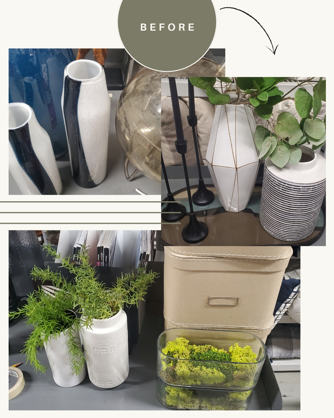 Behind the scenes: project prep may not always look pretty, but take a look at how a gathering of accessories, books, and plants from our warehouse can get styled out into a home to make it really shine. It's these finishing touches that make every room pop for showings + listing photos. We hand-select every item for each room in a home, taking into account style, location, and built-in finishes of the listing. The accessories may look unassuming on our prep tables, but they are the final 5% that take HAVEN's staging to another level. Details matter.
#behindthescenes #bts #styling #tipsandtricks #beforeandafter #details #chicago #chicagorealestate #havenhomestager #chicagohomestaging #stagingworks #stagingsells #staging #homestaging