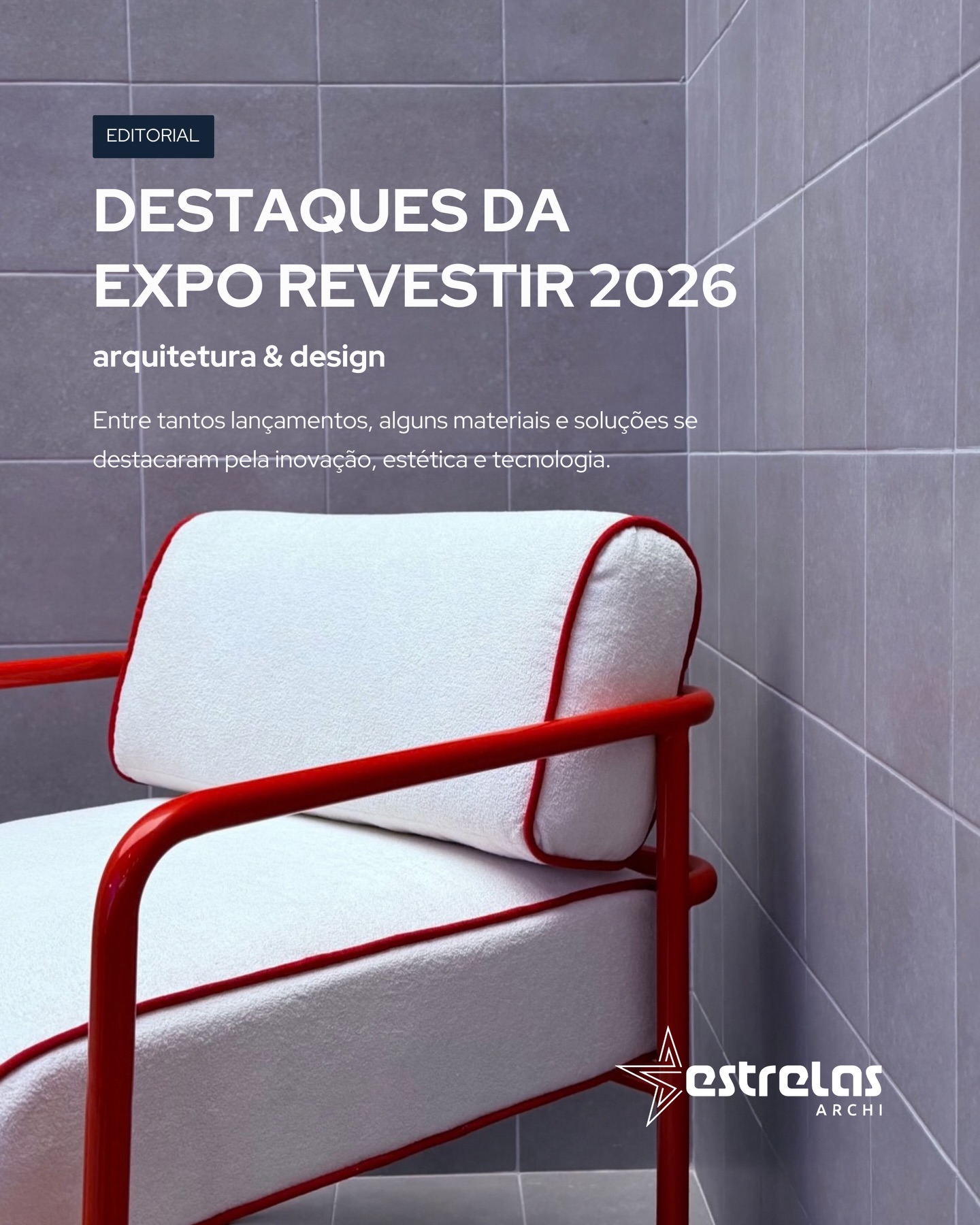 A Expo Revestir 2026 mais uma vez se mostrou um importante termômetro das transformações que estão moldando a arquitetura contemporânea.
Entre os destaques desta edição, alguns movimentos ficaram claros: pedras naturais ganhando protagonismo, paletas neutras e terrosas reforçando a atemporalidade dos espaços, superfícies que exploram textura e relevo, e novas tecnologias que ampliam a experiência sensorial dos materiais.
Mais do que lançamentos, a feira revela caminhos que começam a aparecer nos projetos e ajudam a ampliar o repertório de quem projeta.
Deslize para conferir alguns dos destaques que chamaram nossa atenção nesta edição.