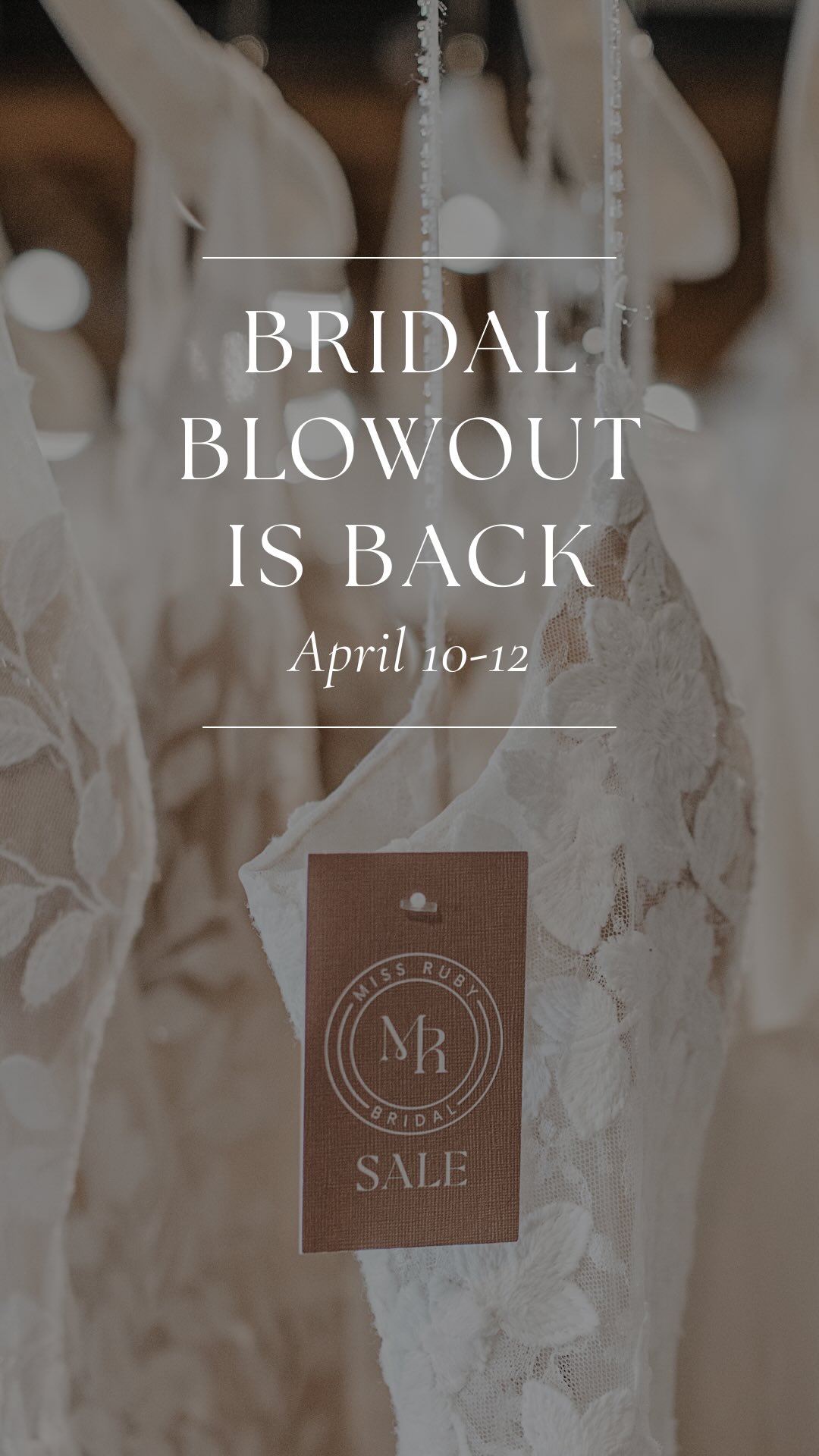 Our Bridal Blowout Sale is BACK BABY ✨
For the bride on a budget. For the bride short on time. For the bride who’s just READY 🥂
One weekend. Designer gowns ranging from sizes 6-28. Prices starting at $500 and ready to take home the very same day!
Our Bridal Blowout Sale is April 10-12 and these gowns will go FAST. Come find yours before someone else does 🤍
📍Miss Ruby Bridal | Link in bio to book your appointment