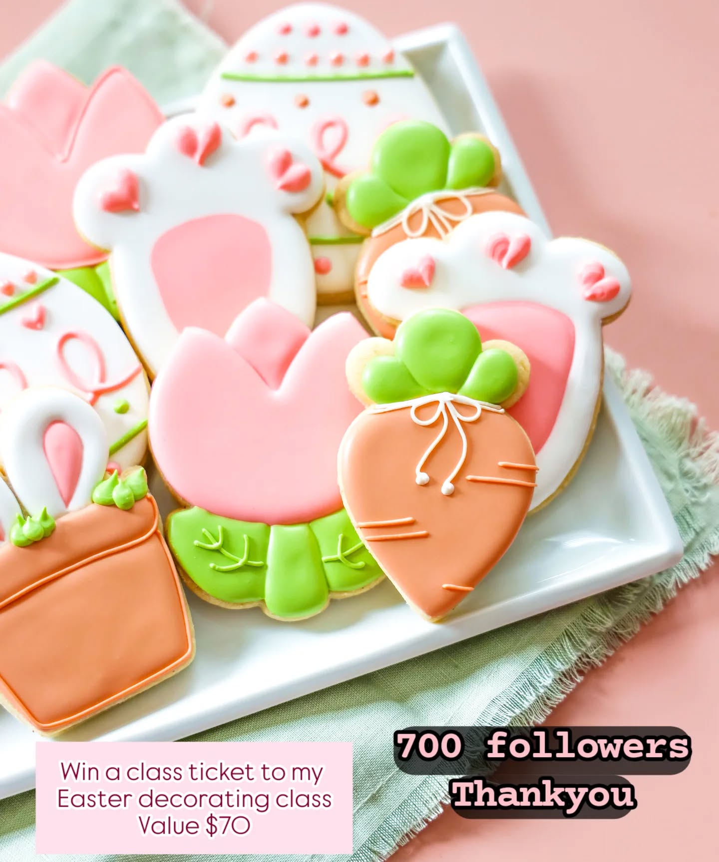 ✨A CHANCE TO WIN ✨ 700 Followers Thankyou! ✨
We’ve hit 700 followers and I couldn’t be more grateful for this amazing cookie-loving community! To celebrate, I’m giving one lucky person the chance to WIN a spot in my Easter Cookie Decorating Class (valued at $70)! 🐰🍪
How to enter:
Simply COMMENT on this post
-Let me know your favourite thing to do for Easter
The winner will be drawn 20th March 2026 , so get commenting and good luck! Thank you for supporting my small business — it truly means the world. 💗
T&C - Class is held in Gladstone 4680, free class ticket may be swapped to another class (this can only happen once),