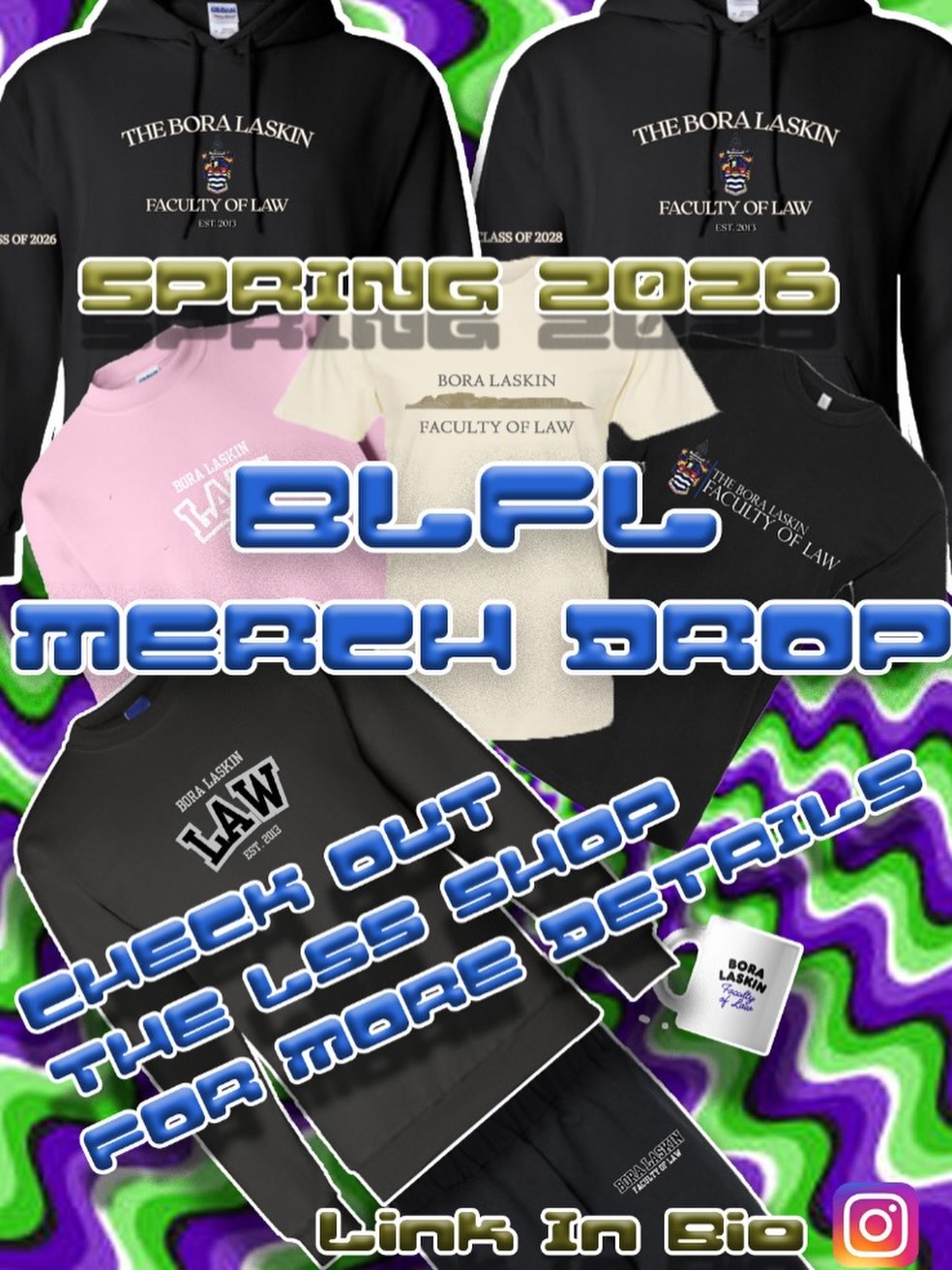 Hey everyone!!
LSS is excited to announce that our Spring merch drop is here! đ
You can browse and place your orders using the following link:
https://boralaskin-lss-shop.square.site/s/shop or by clicking the link in our bio.
Please note that the deadline to place your order is March 19 at 11:59 PM.
If you have any questions or need assistance, please feel free to reach out to vpfundraising.lss@lakeheadu.ca.
We anticipate that the merchandise will arrive before exams. Donât miss your chance to grab some Bora Laskin merch!