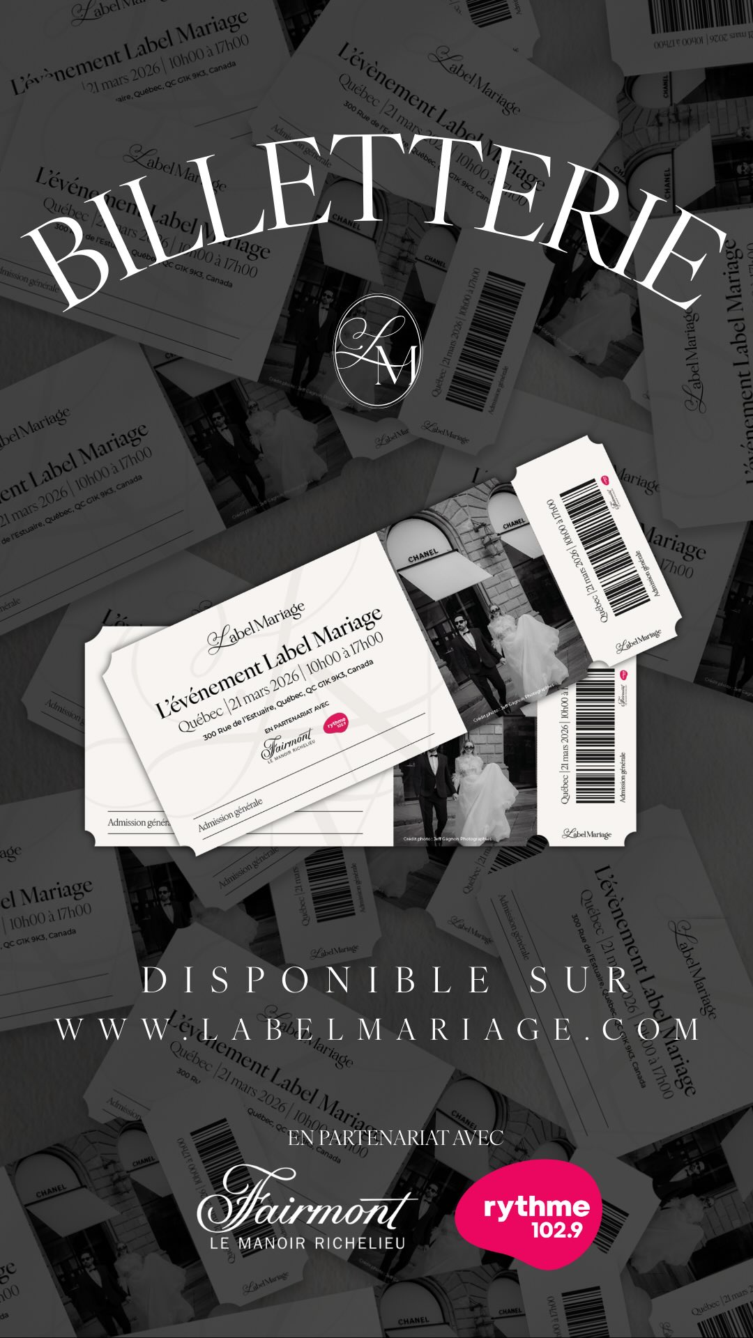 🎟️ CONCOURS – GAGNE 2 BILLETS POUR LABEL MARIAGE
Vous planifiez votre mariage ou vous connaissez un couple de futurs mariés?
Je vous offre la chance de gagner 2 billets pour l’événement Label Mariage, le 21 mars au Terminal de croisières de Québec.
Une journée inspirante où vous pourrez :
✨ rencontrer des exposants soigneusement sélectionnés
✨ participer à un cours de danse avec Kim Gingras
✨ assister à l’enregistrement d’un podcast live avec @kimgingras et @marcuuus
Pour participer :
1️⃣ Aimez cette publication
2️⃣ Abonnez-vous à ma page
3️⃣ Identifiez la personne avec qui vous aimeriez venir
Bonne chance à tous 🤍
Tirage le 17 mars 2026