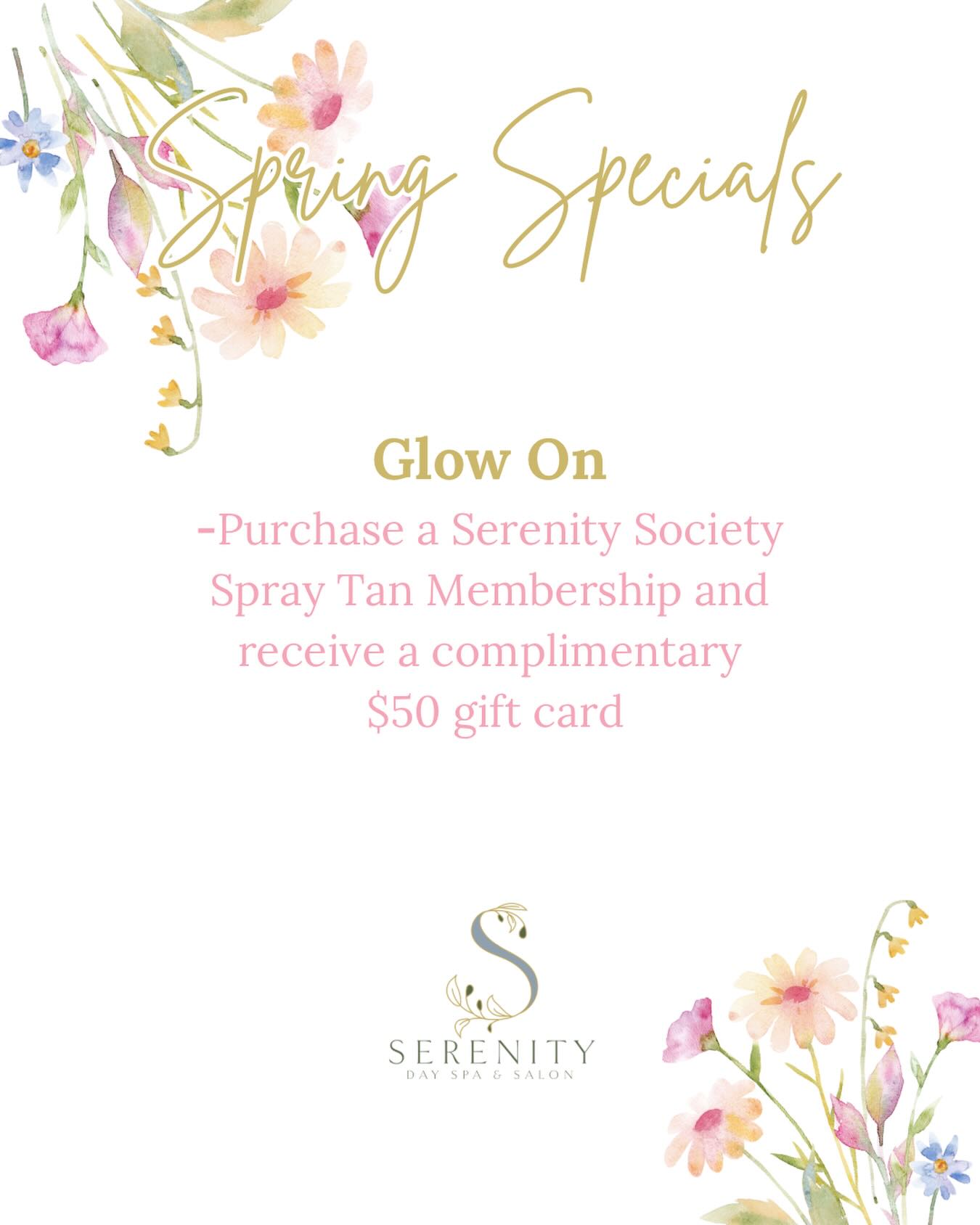 Glow into spring with us ✨
For a limited time, when you purchase a Serenity Society Spray Tan Membership, you’ll receive a complimentary $50 gift card to use on your favorite services or products! 🐰
A glowing tan and a little extra treat? Yes please! Book with us by visiting Sdsmagnolia.com or calling 870.234.4000 💐
#SAU #salonandspa #treatyourself #sdsmagnolia #springspraytan