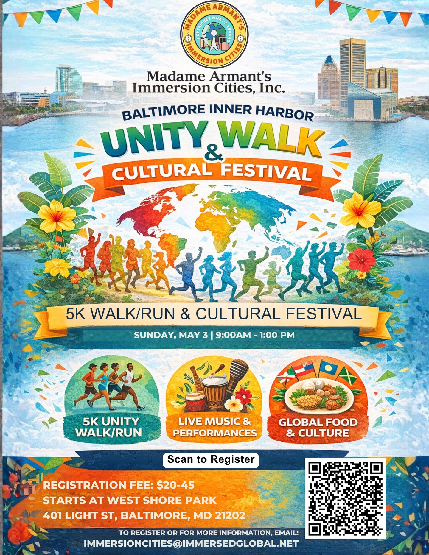 REGISTER 👉🏾 immersedglobal.net/unitywalk
*link in bio*
•
Join us for the 5K Unity Walk/Run & Culture Festival!
This exciting community event brings people together to celebrate unity, culture, and youth empowerment. Whether you walk or run, every step supports a stronger and more connected community.
•
Looking for more ways to get involved? Become a Sponsor, Be a Vendor, Set up a Community Resource Table, Be a Team Captain or mix and match!
#UnityWalk #5KRun #Community #Baltimore5K #CultureFestival