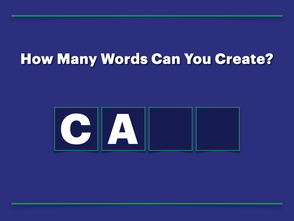 Quick English warmup!
How many four letter words can you create with “CA__”?
#englishvocab #inglesemcasa #inglesonline #toefl #englishforbeginners