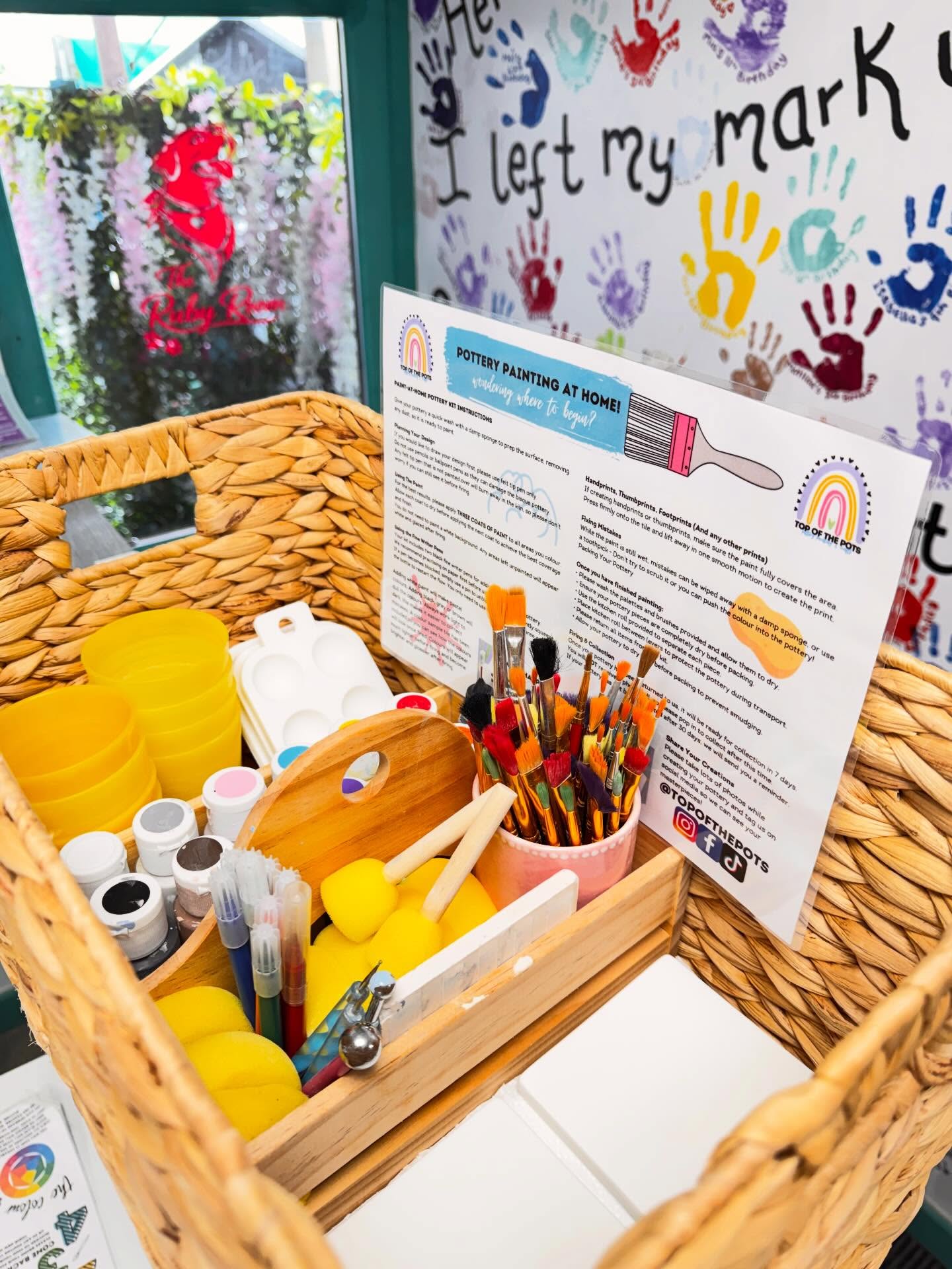 Pottery Painting At Home?
Here’s one of our kits ready to be collected in time for some Mothers Day creativity.
Interested? Then send us a message!
What will you paint next?
https://www.topofthepots.co.uk/reservations
#potterypainting #pottery #ceramics #paintyourownpottery