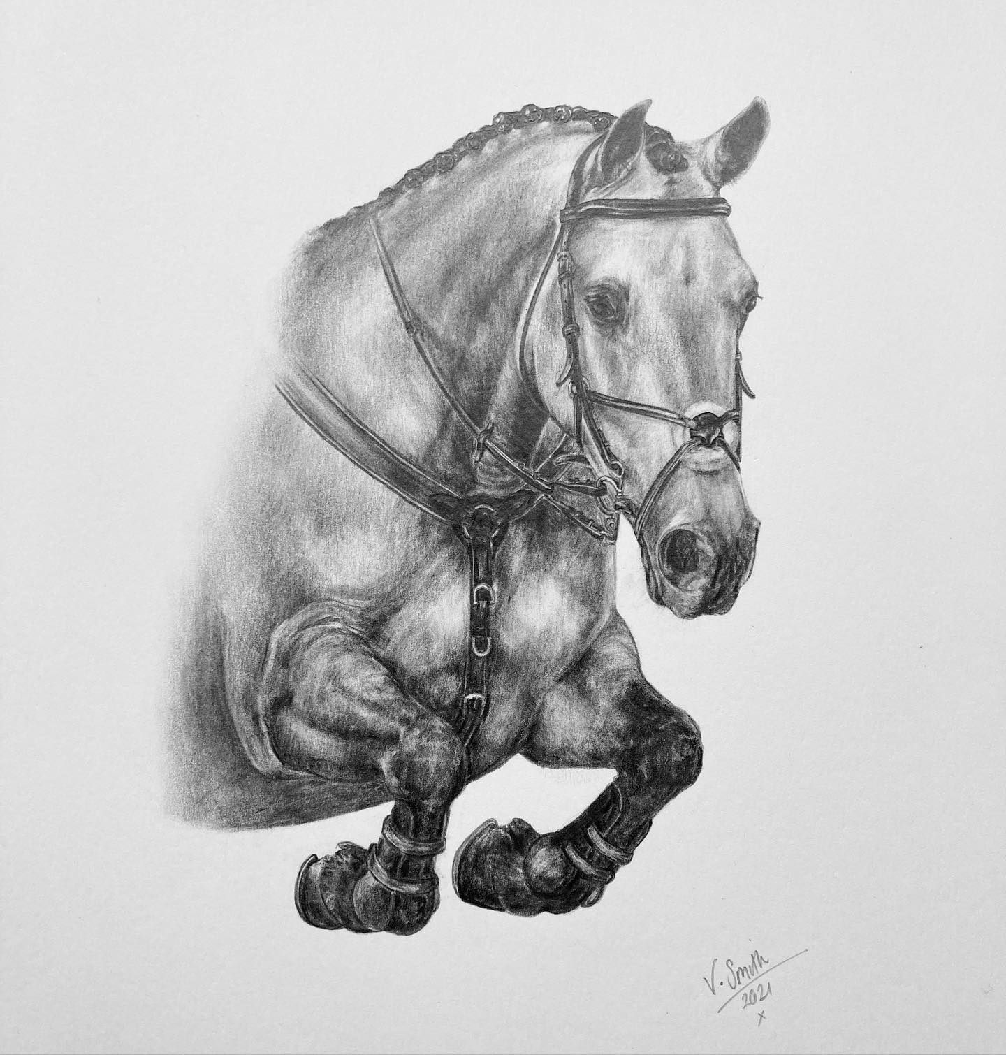 The beautiful Bumble, drawn for @eugena_barker_ as a Christmas present from @honor.barker1 Absolutely loved drawing this photogenic dun pony. And getting to see the reaction on your face when you opened it was so special, so glad you like it! 🤍