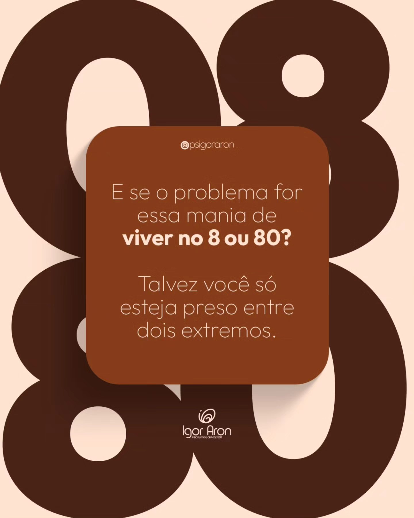 Nem sempre é coragem. Às vezes, é só medo fantasiado de decisão.
Tem coisa que parece força… mas é só rigidez tentando se proteger.
Na dúvida entre o 8 e o 80, vale lembrar: existe vida no entre. ✨
•
📍 Psicoterapia online e presencial | Agende pelo link da bio
•
#reflexão #8ou80 #tudoounada #agoraoununca #autoconhecimento #saúdemental #psicoterapia #atendimentopsicológico