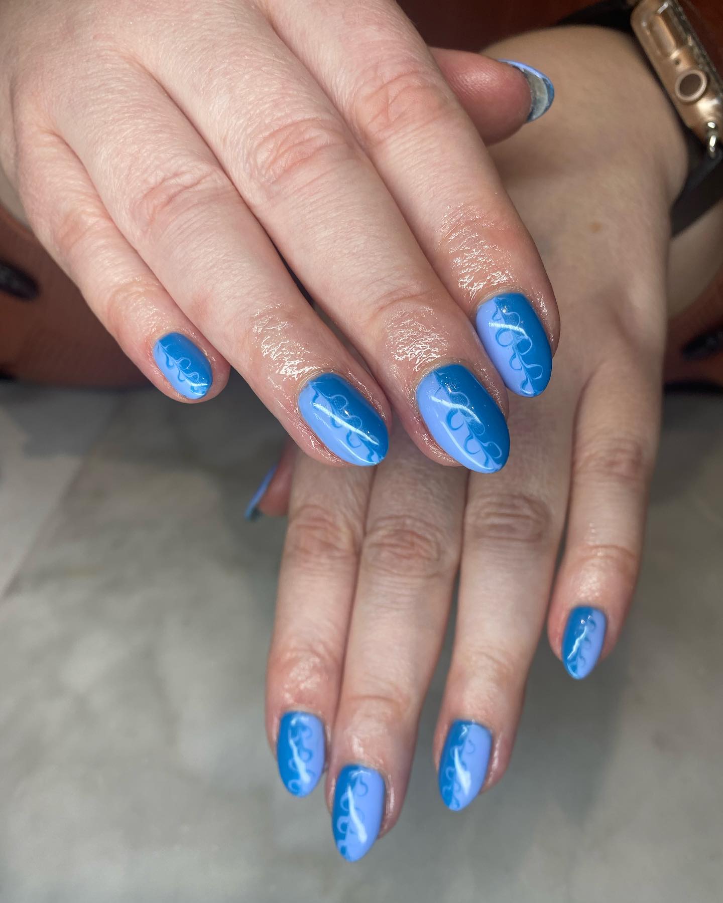 Pretty blue gel extensions by Phoebe 💙🦋✨